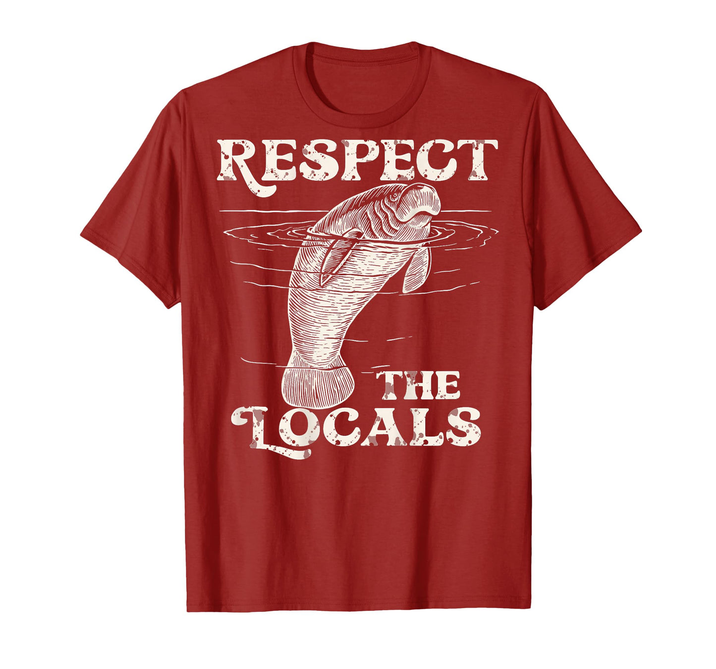 Manatee Respect The Locals Vintage (On Back) T-Shirt