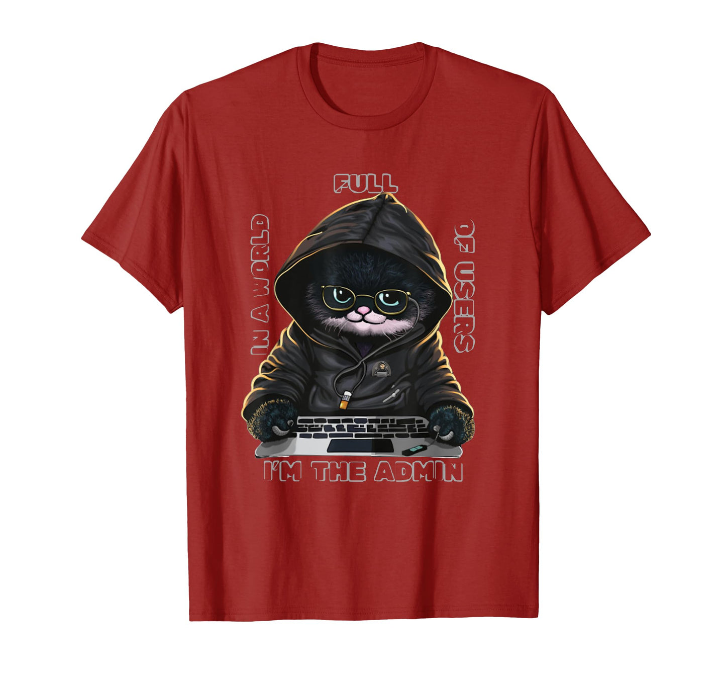Cool Anonymous Cat Hacker - Hacker Cat Costume For Her/HIM Men Women Kids T-Shirt