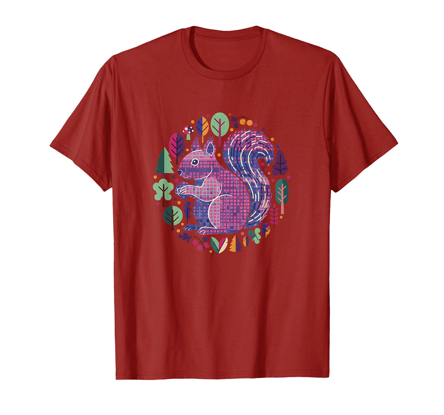 Cute Squirrel Wildlife Art Vintage Abstract Forest Animals T-Shirt