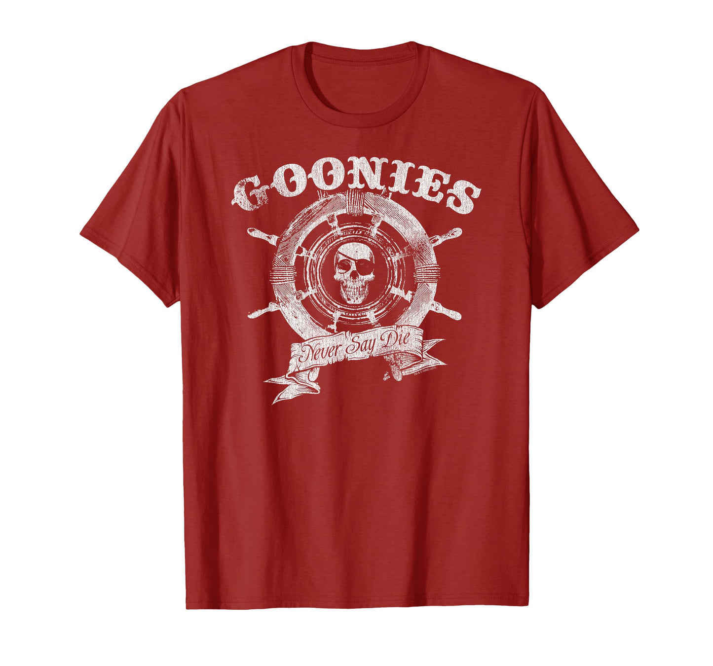 The Goonies Ship Wheel Never Say Die Vintage Movie T-Shirt