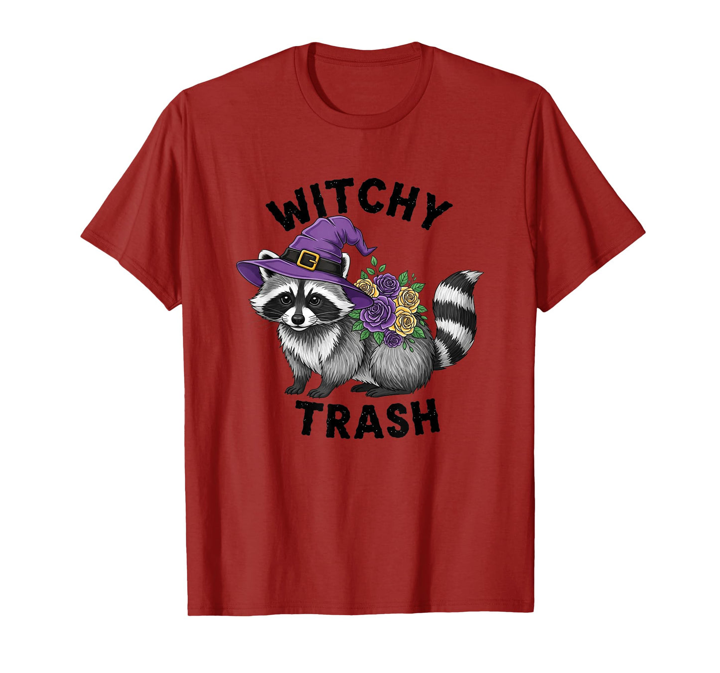 Witchy Trash Cute Raccoon Halloween Theme T-Shirt