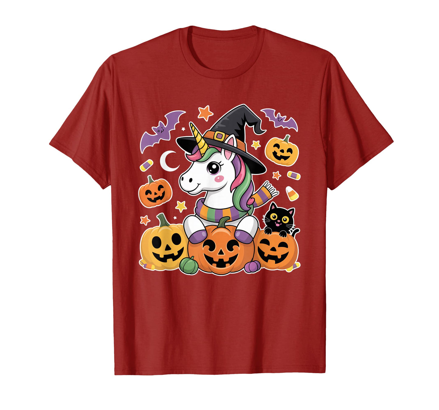Halloween Unicorn Pumpkin Cat Kids Cute Costume Shirt T-Shirt