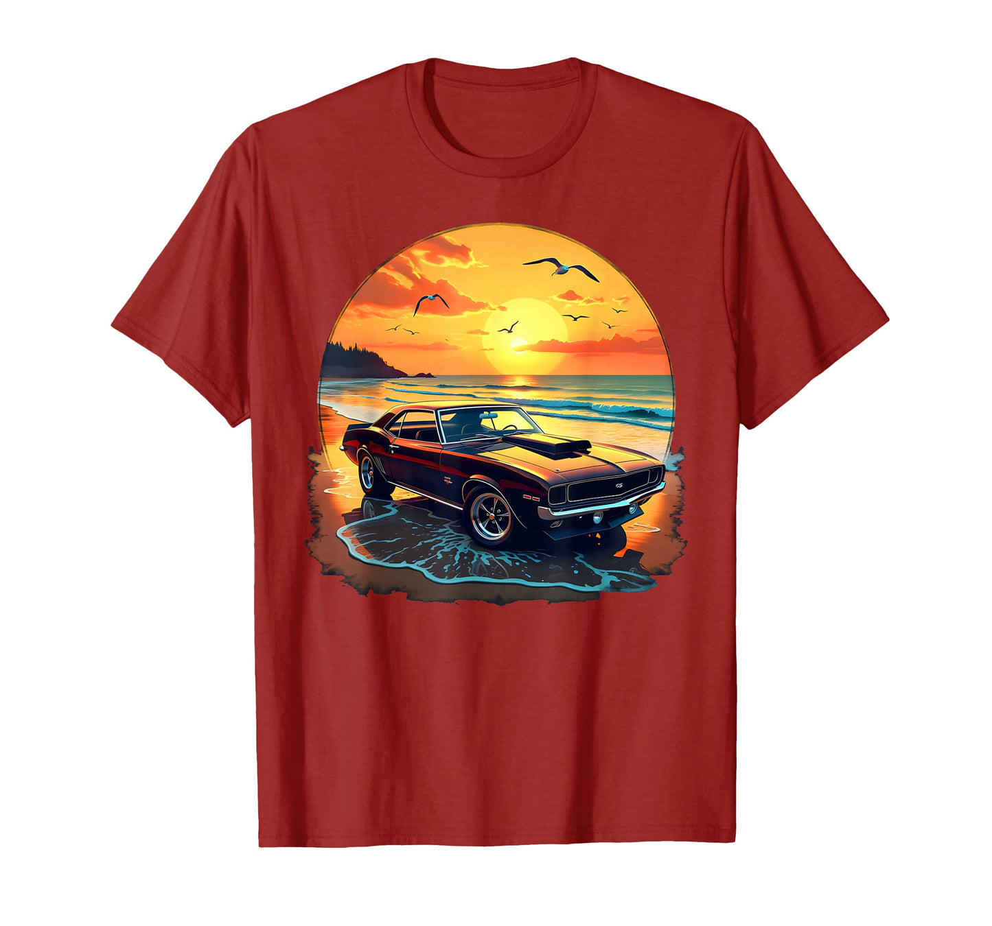 Classic Muscle Car Retro Vintage Style American Car Beach T-Shirt