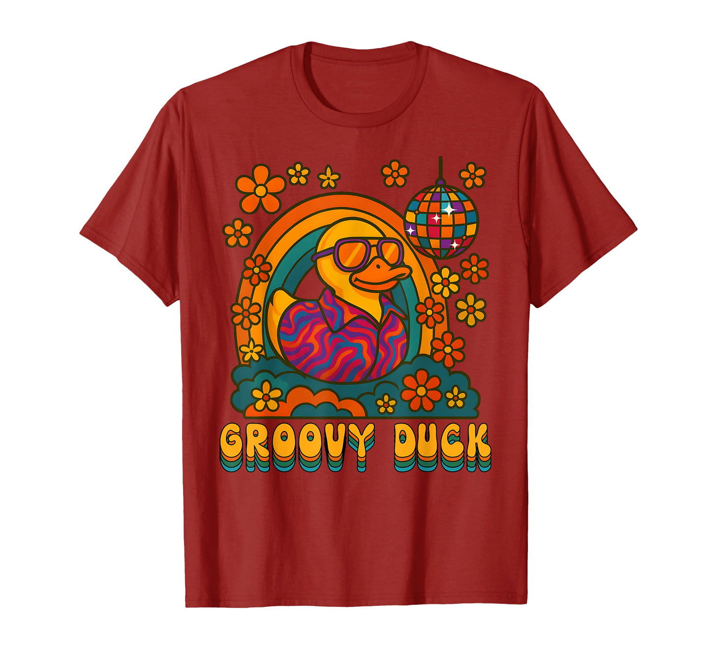 Disco Rubber Ducky Retro Groovy 70s Rubber Duckie Vintage T-Shirt