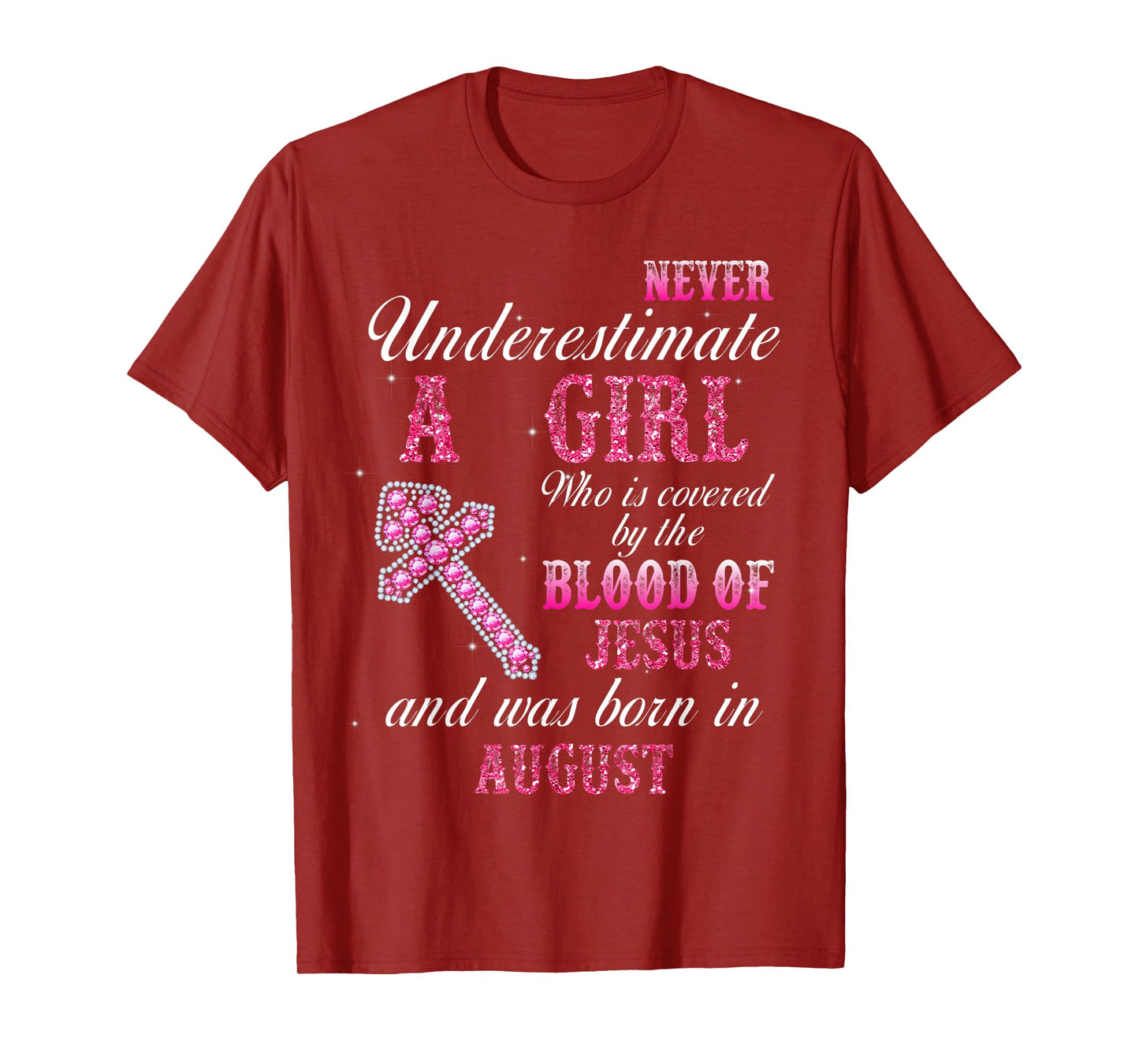 Womens Never Underestimate A Woman Was Born In August T-Shirt