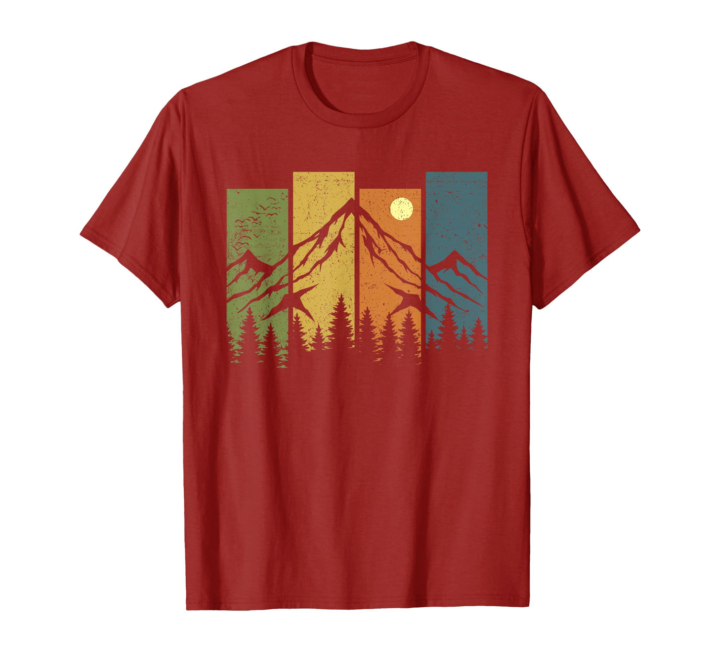 Retro Wildlife Forest Nature Trees Outdoors Mountains Hiking T-Shirt