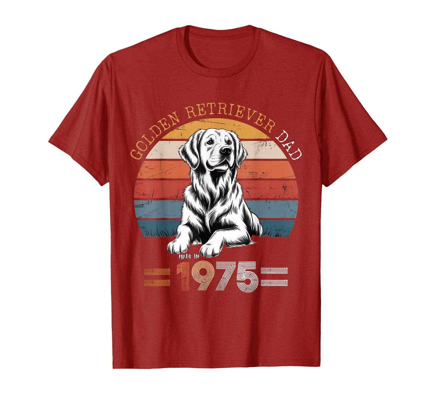 Golden Retriever Dad Vintage 1975 Design T-Shirt