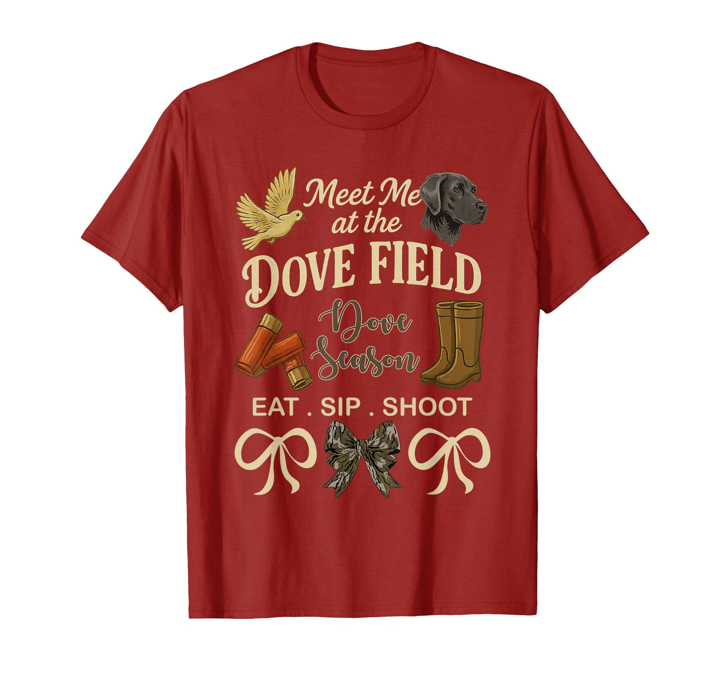 Meet Me at The Dove Field Camo Hunting Dove Season Hunter T-Shirt