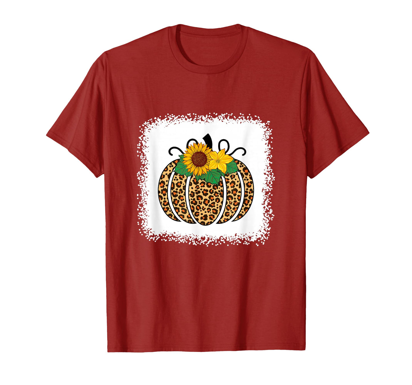 Funny Halloween Pumpkin Leopard Print for Women Teen Girls T-Shirt