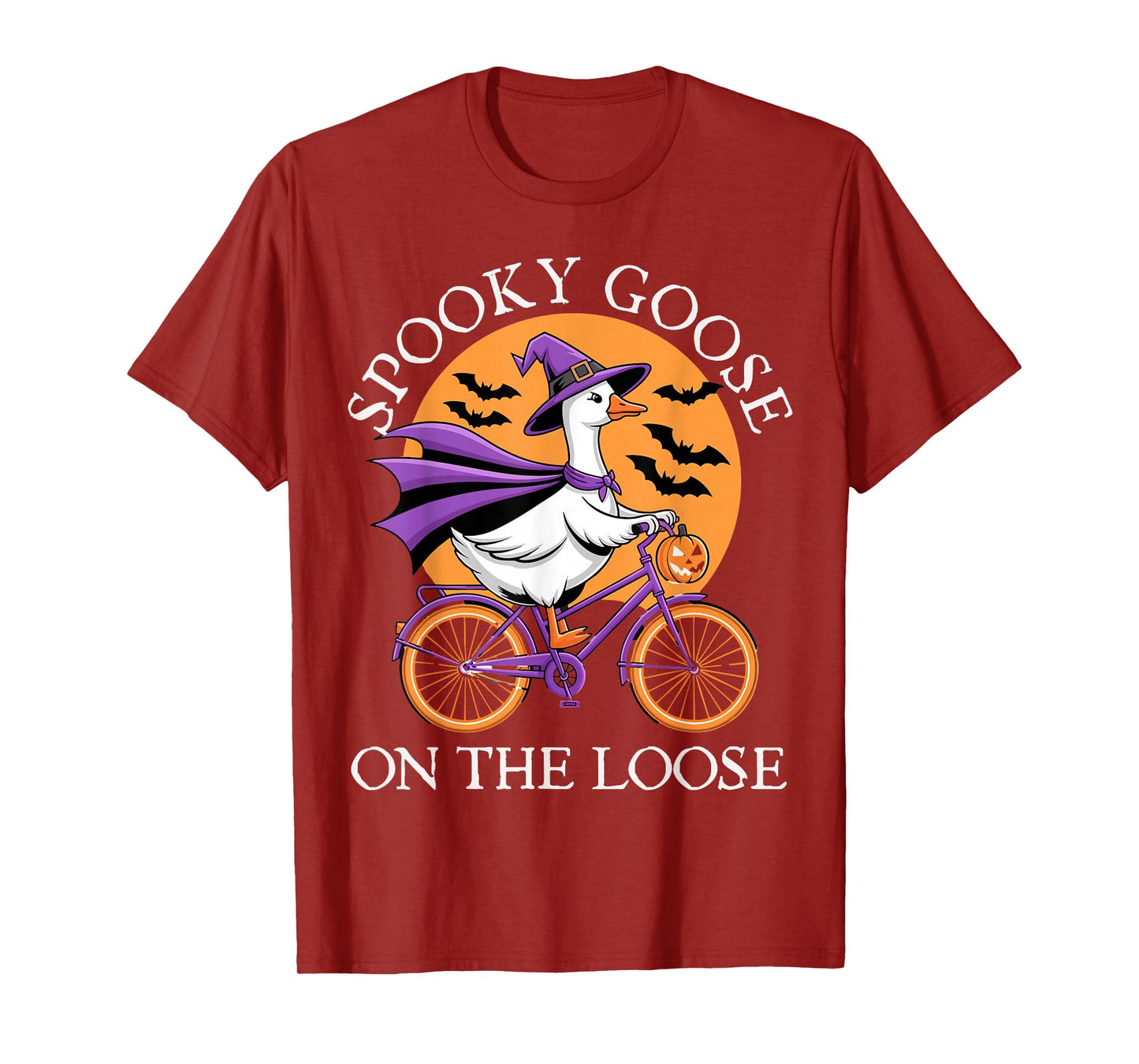 Spooky Goose On The Loose Funny Goose Witch Animal Halloween T-Shirt