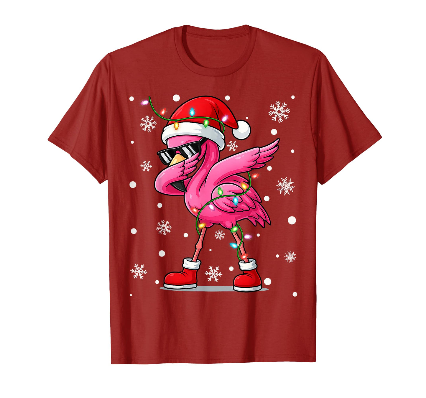 Flamingo Dabbing Christmas Squad Tee Santa Claus Xmas Gifts T-Shirt