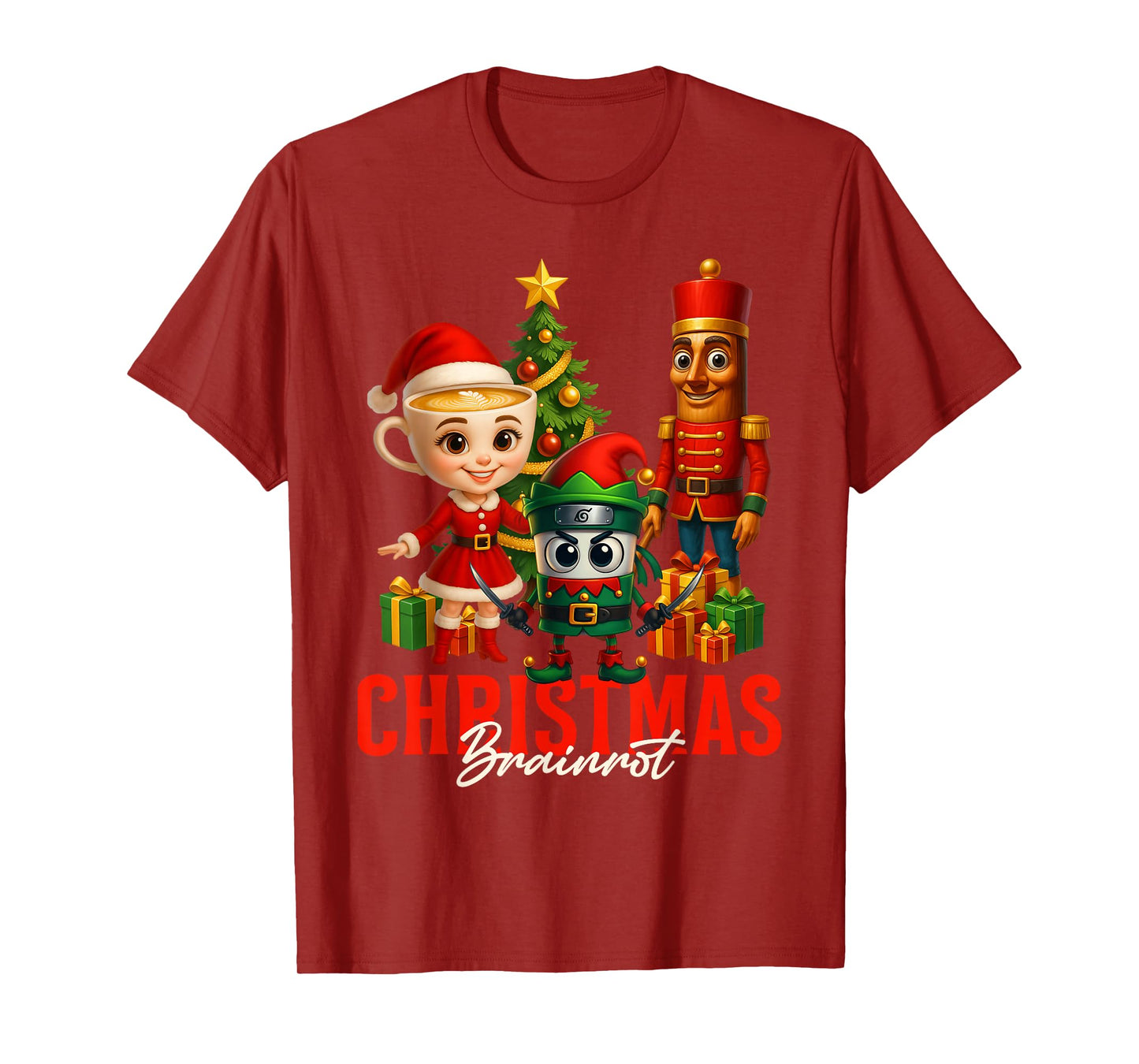 Christmas Squad Brairnrot Santa Claus Costume Elf Nutcracker T-Shirt