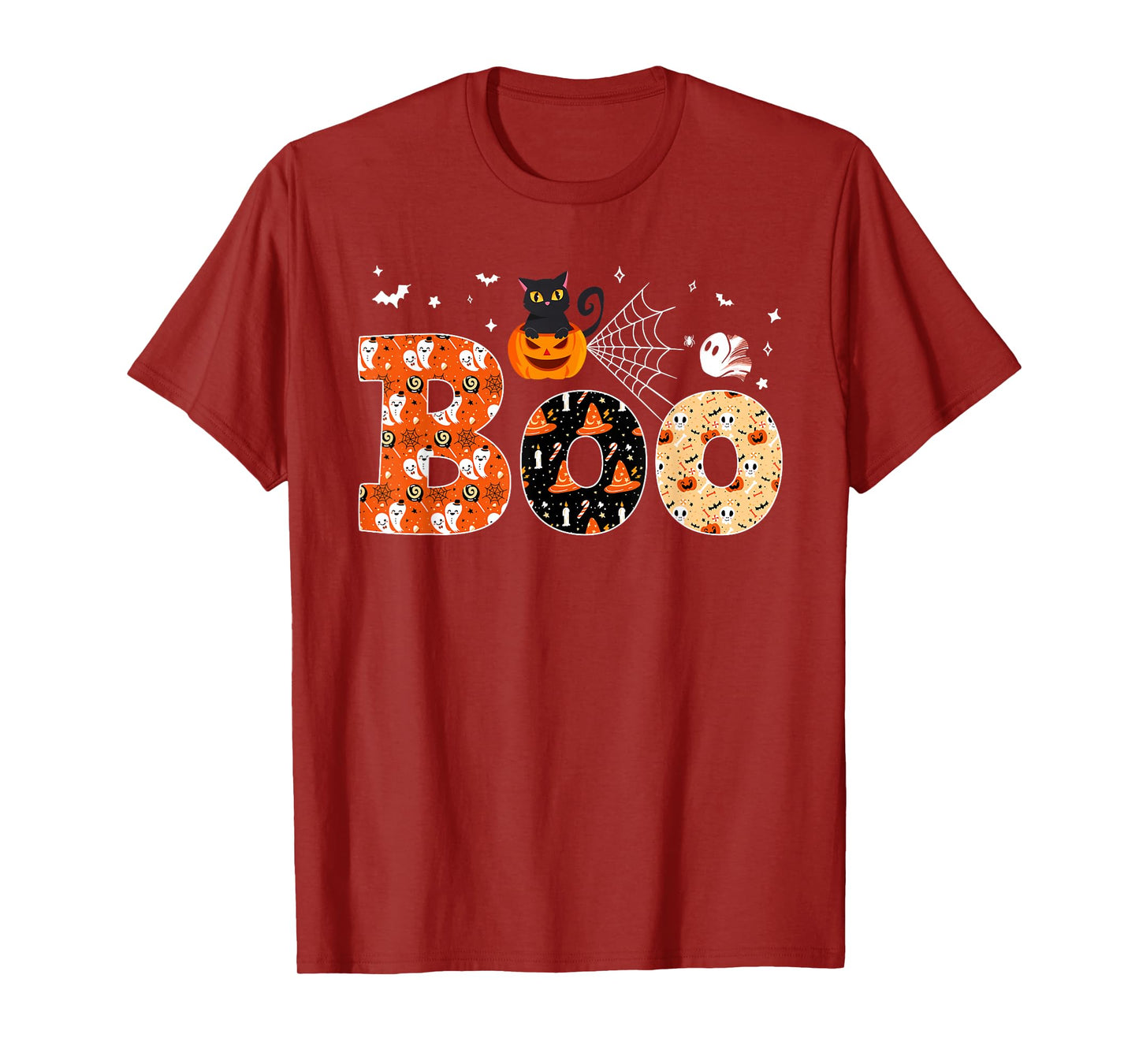 Boo with Spiders and Witch Hat Halloween Costume T-Shirt
