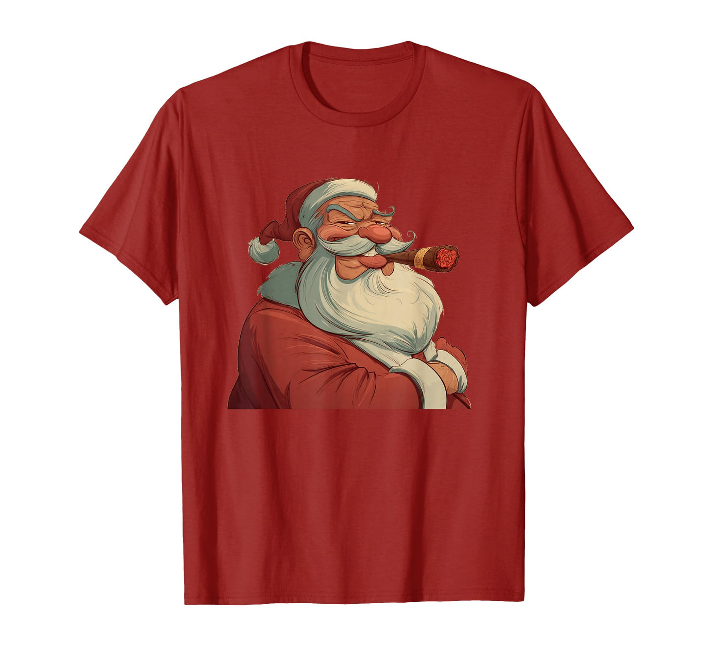 Funny Cartoon Santa Claus with Cigar Costume T-Shirt