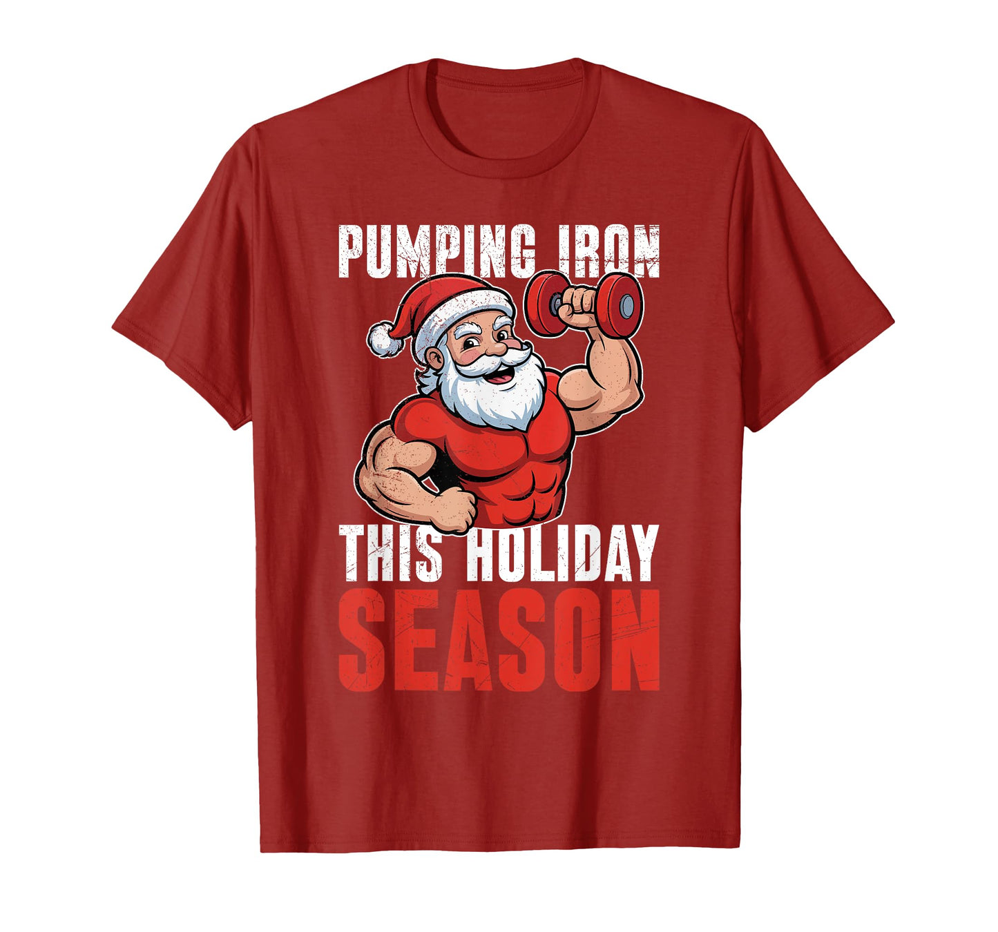 Santa Claus Pumping Iron This Season Funny Gym T-Shirt