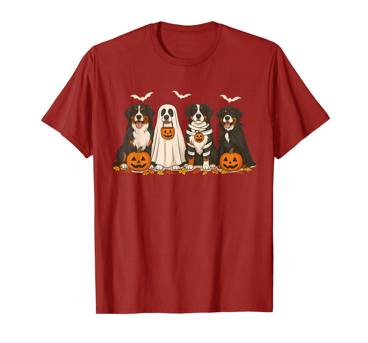 Retro Bernese Mountain Dog Halloween Funny Mummy Witch Ghost T-Shirt