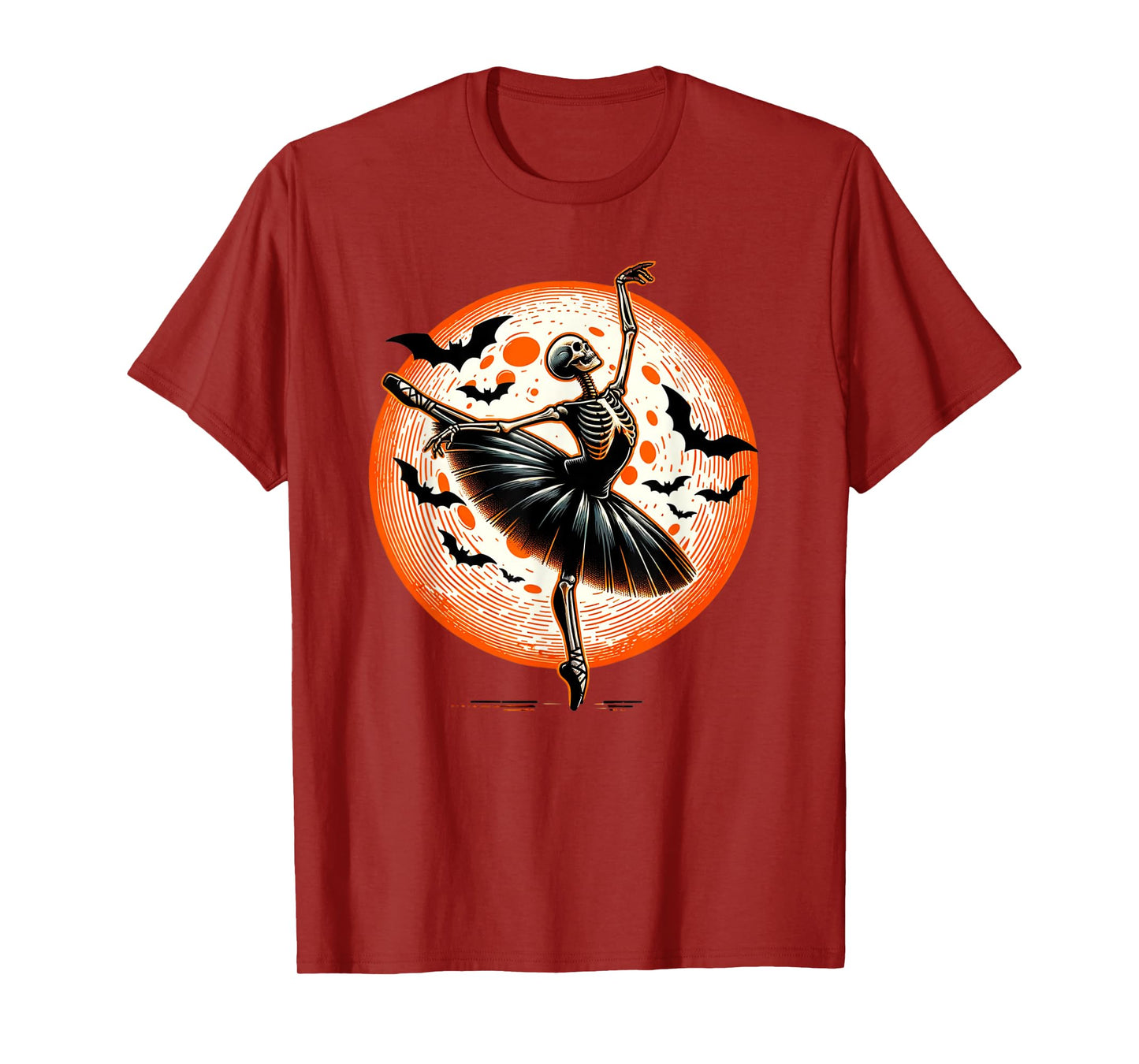 Vintage Dancing Skeleton Ballet Dance Halloween Women Girl T-Shirt