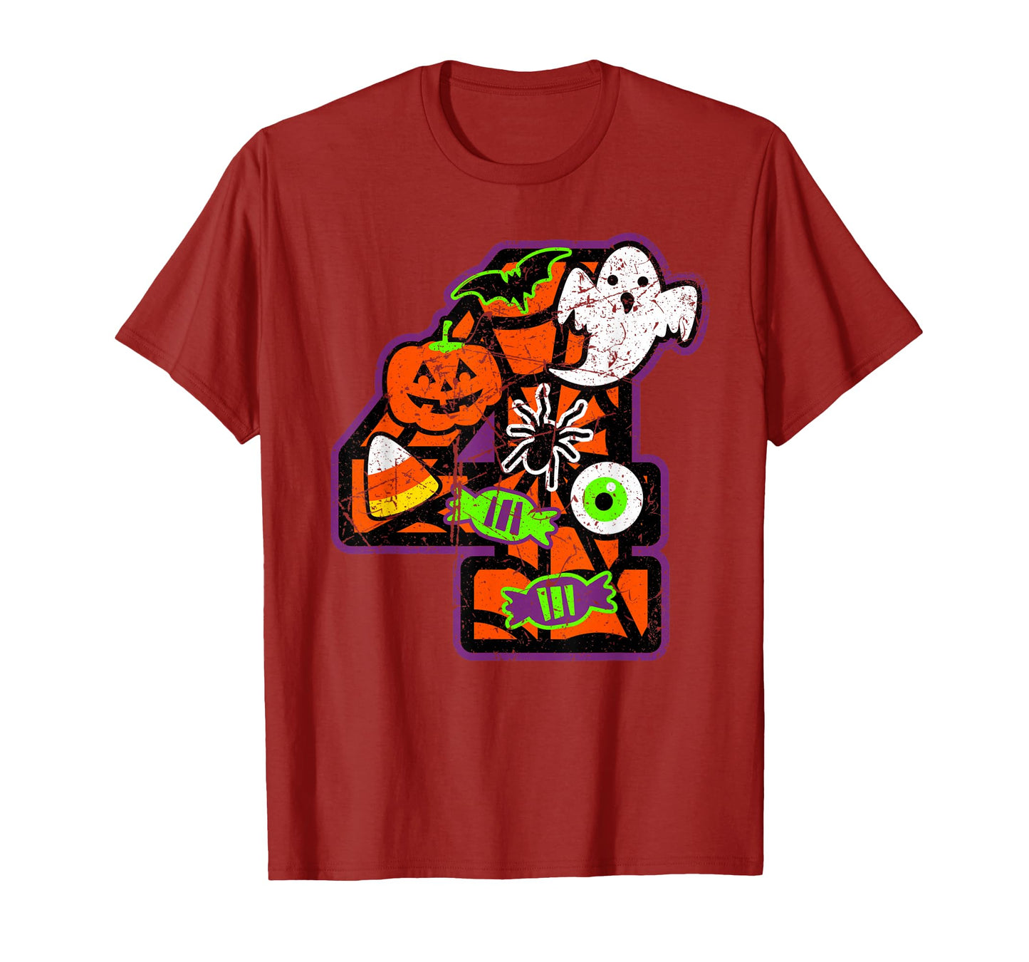 Bruh It's My 4th Birthday Halloween 4 Year Old Ghost Funny T-Shirt