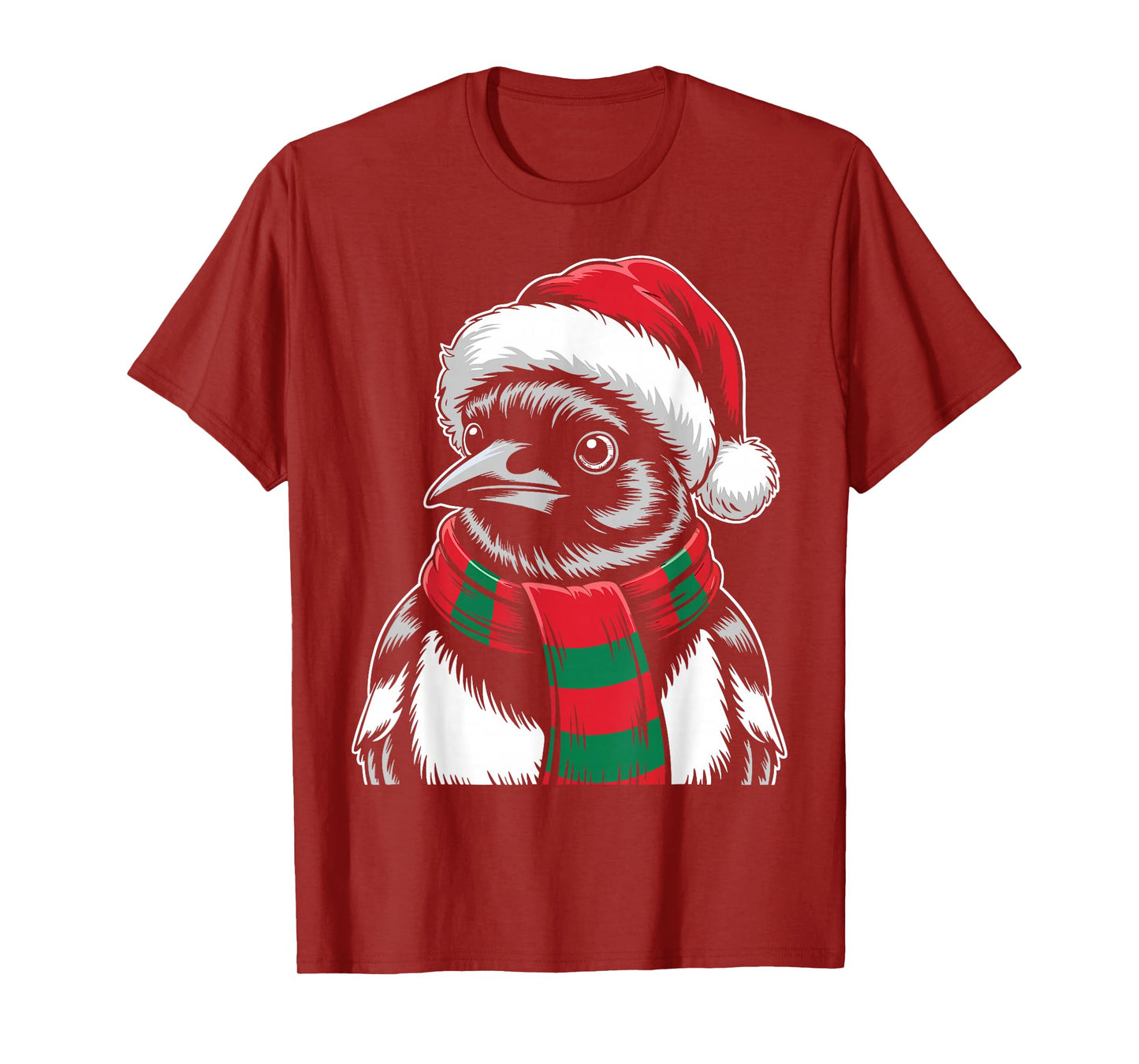 Magpie Xmas Santa Hat Scarf Christmas Costume T-Shirt