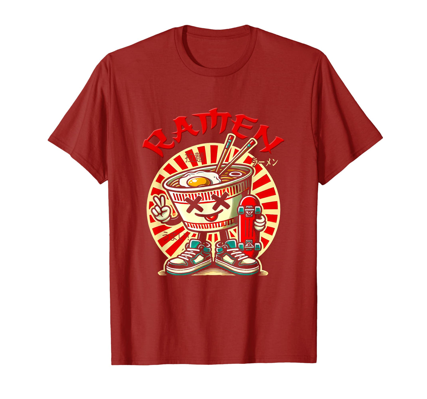 Cute Ramen Skater Tee Kawaii Anime Skateboard Lover Teens T-Shirt