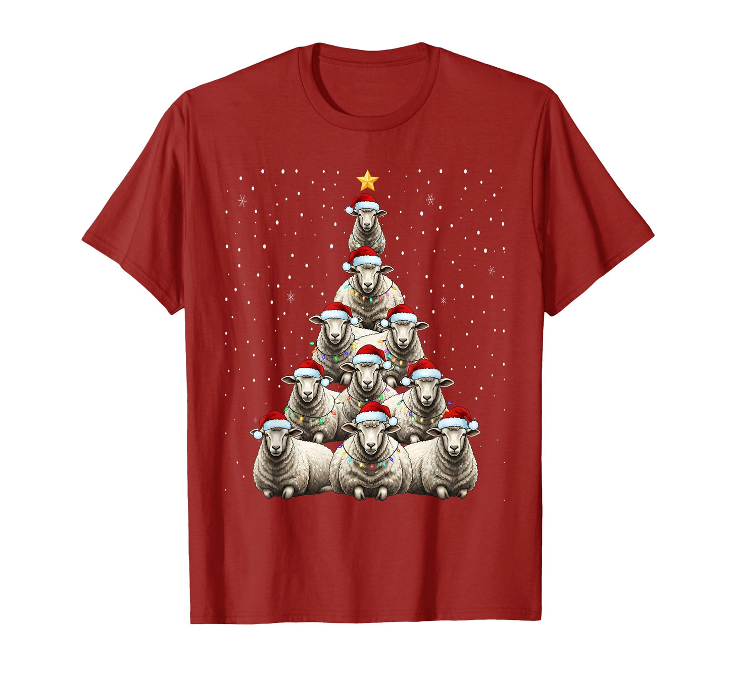Cute Sheep Christmas Tree Farm Animal T-Shirt
