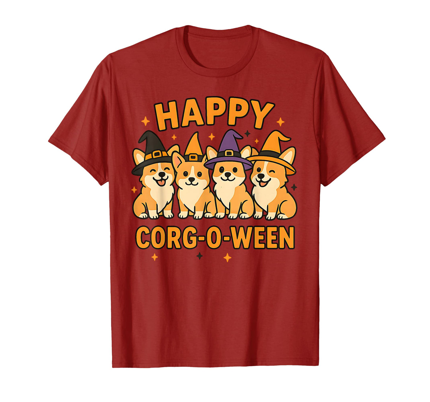 Happy Corgi Halloween Cute Witch Dog Lover Apparel T-Shirt