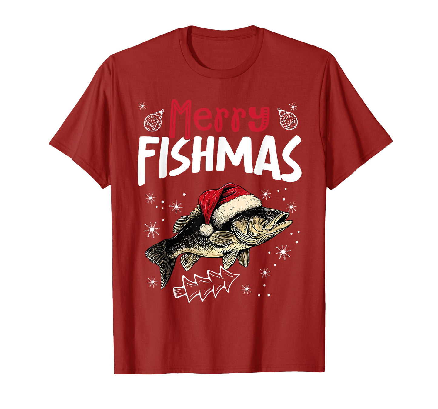 Merry Fishmas Funny Christmas Fish T-Shirt