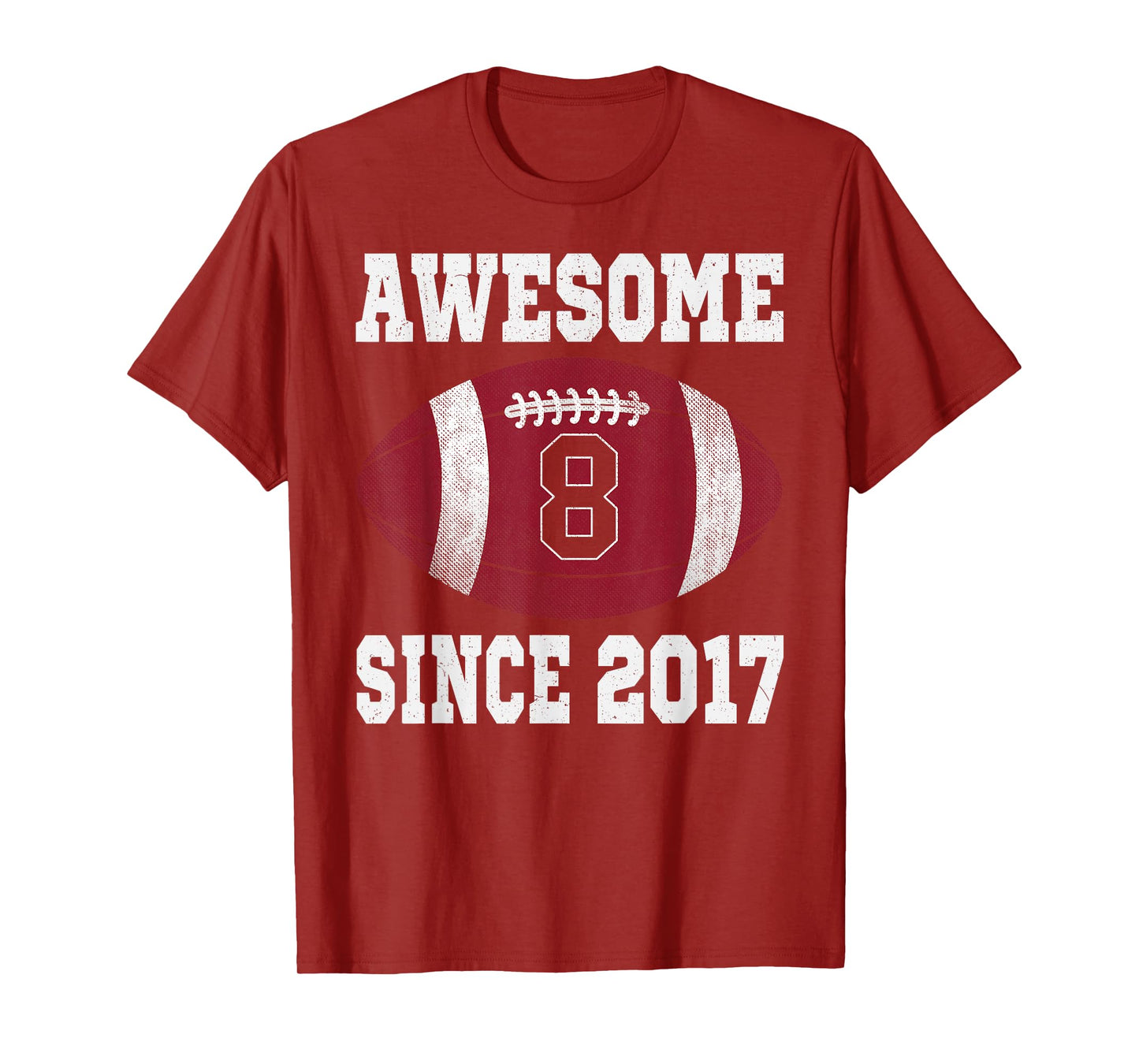 8th Birthday Football Player 8 Years Old Vintage Sports T-Shirt