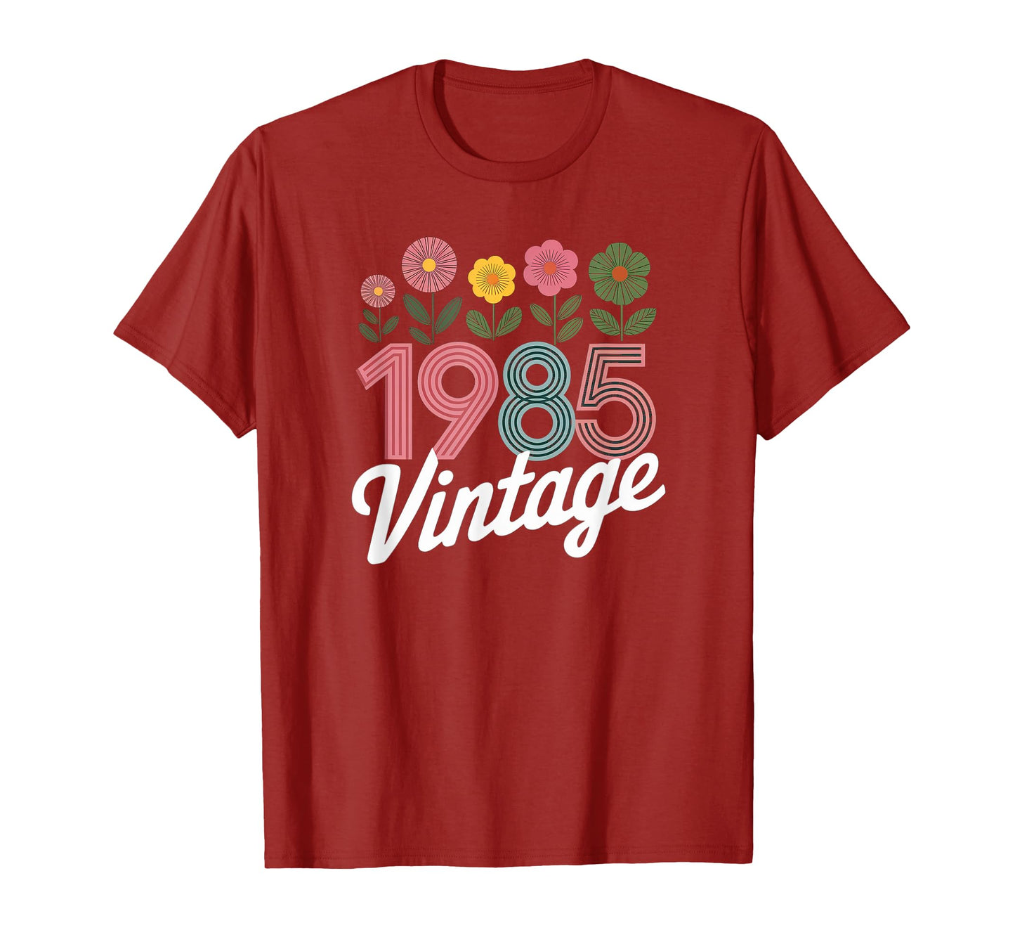 Vintage 1985 Retro Born Flowers Birthday Daughter Women T-Shirt