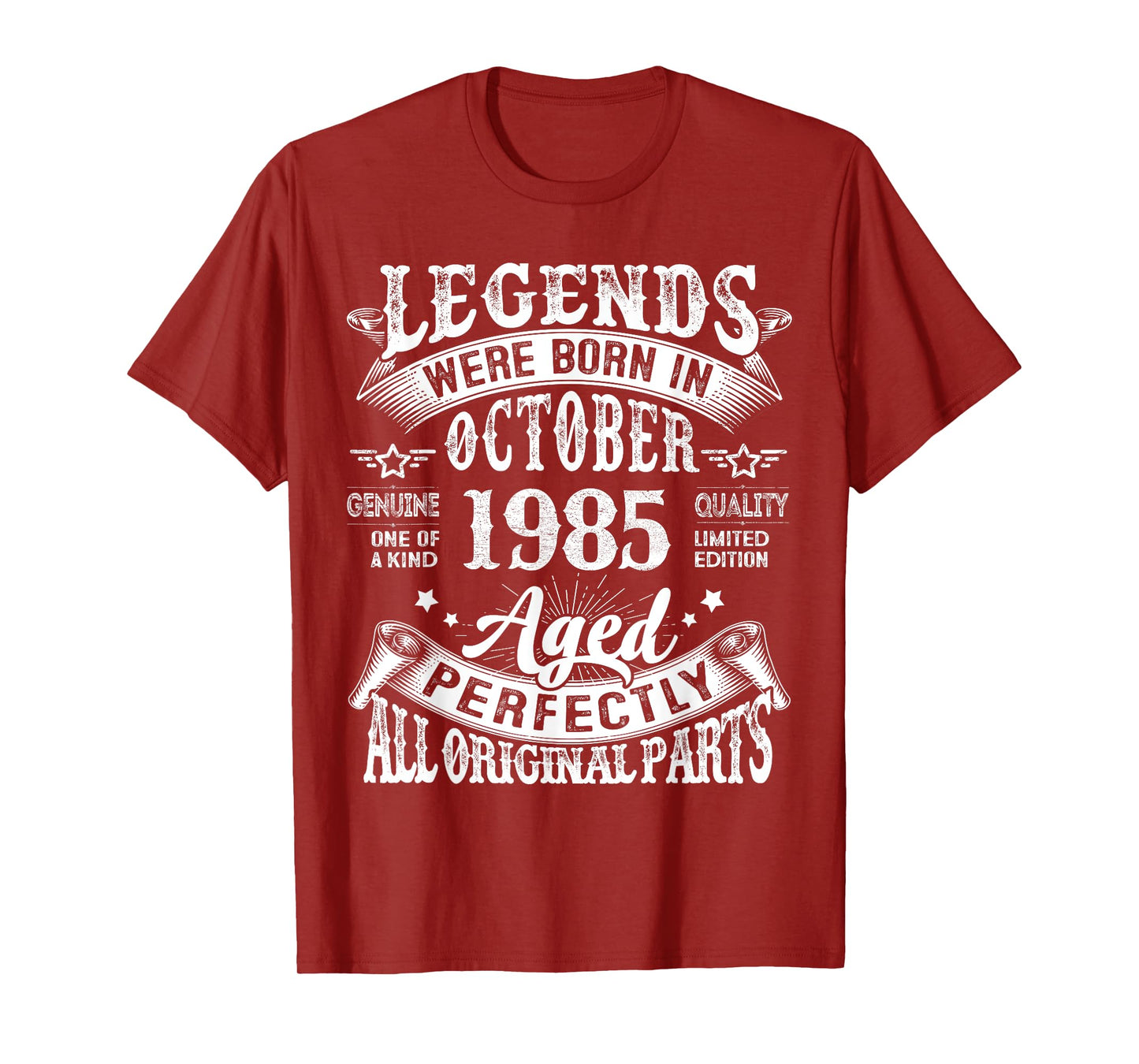 40 Years Old Legends Born in October 1985 40th Birthday Gift T-Shirt