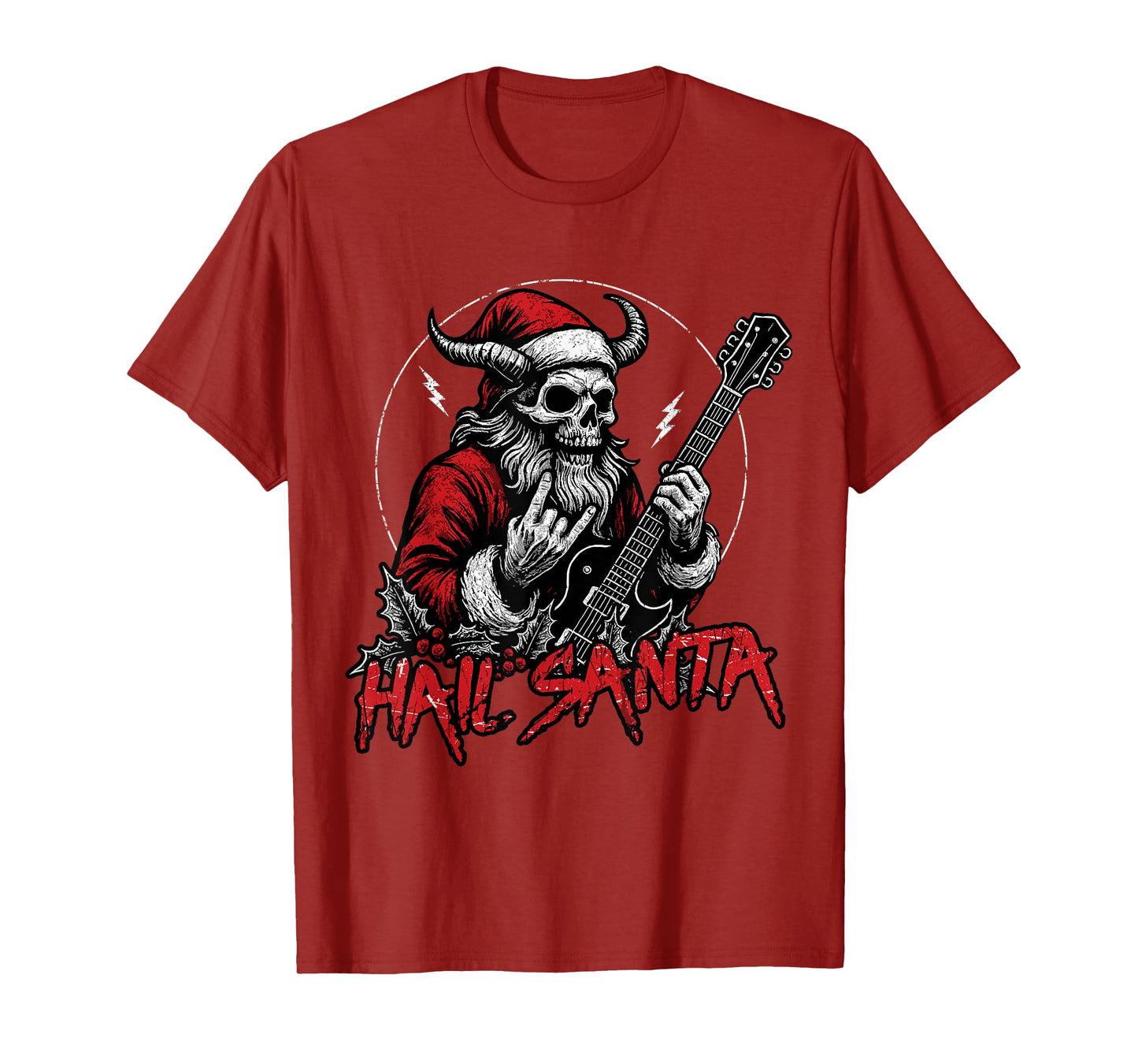 Hail Santa Heavy Pagan Happy Solstice Gothic Metal Christmas T-Shirt