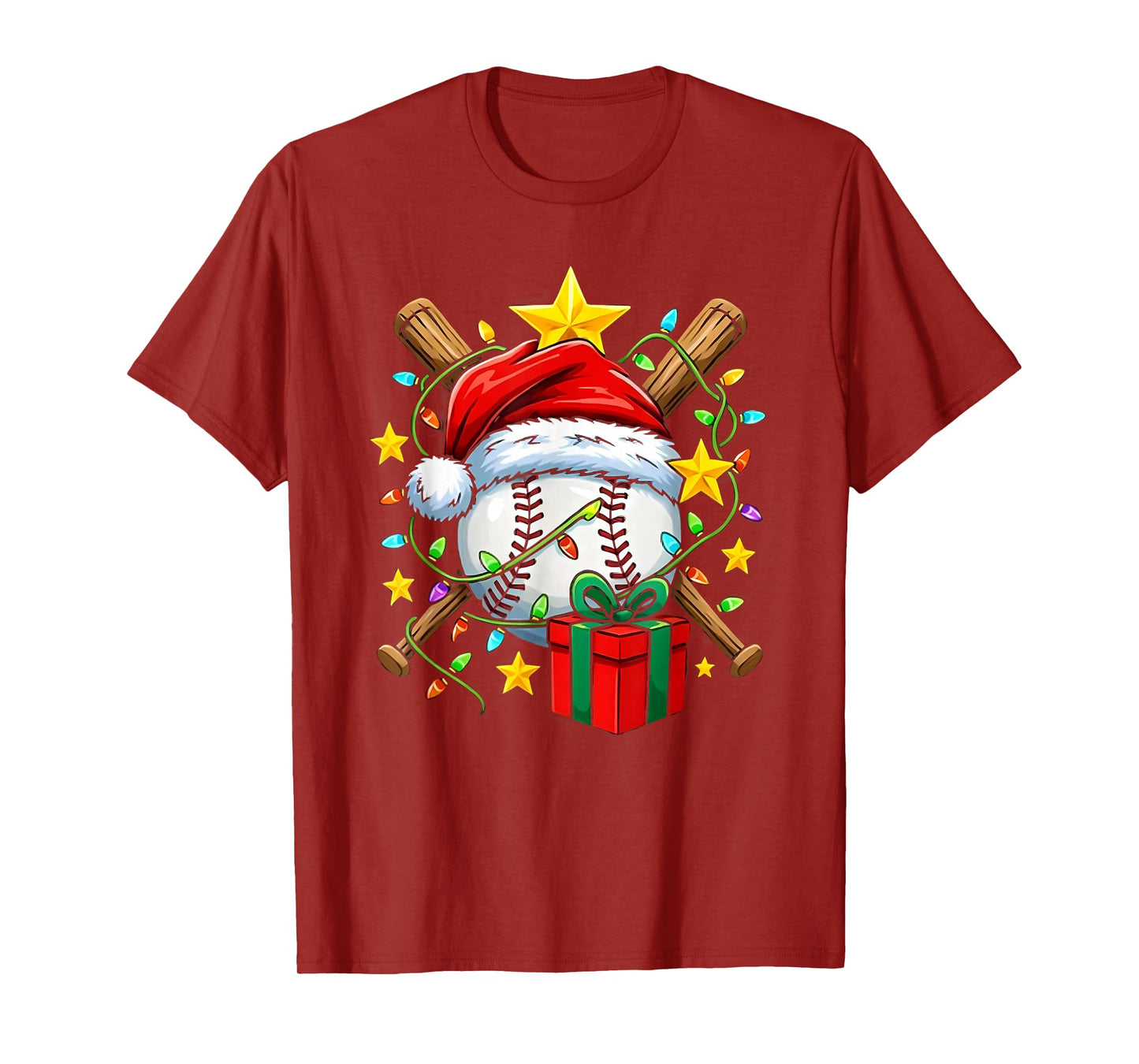 Christmas for Boys Kids Christmas Baseball Player Sports T-Shirt