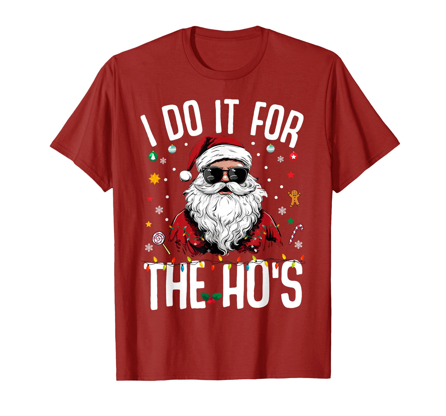 Funny Christmas Santa Claus I Do It for The Hos Cute Xmas T-Shirt