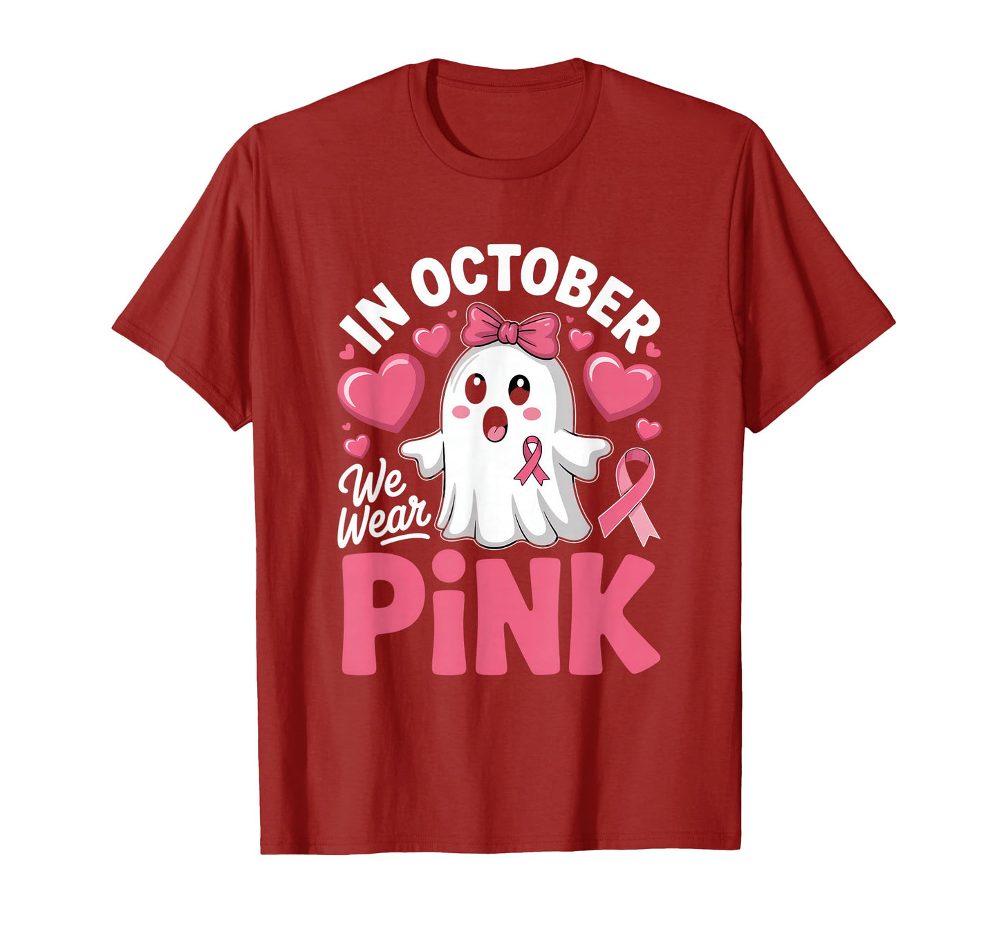 Breast Cancer Women Halloween Girls in October We Wear Pink T-Shirt
