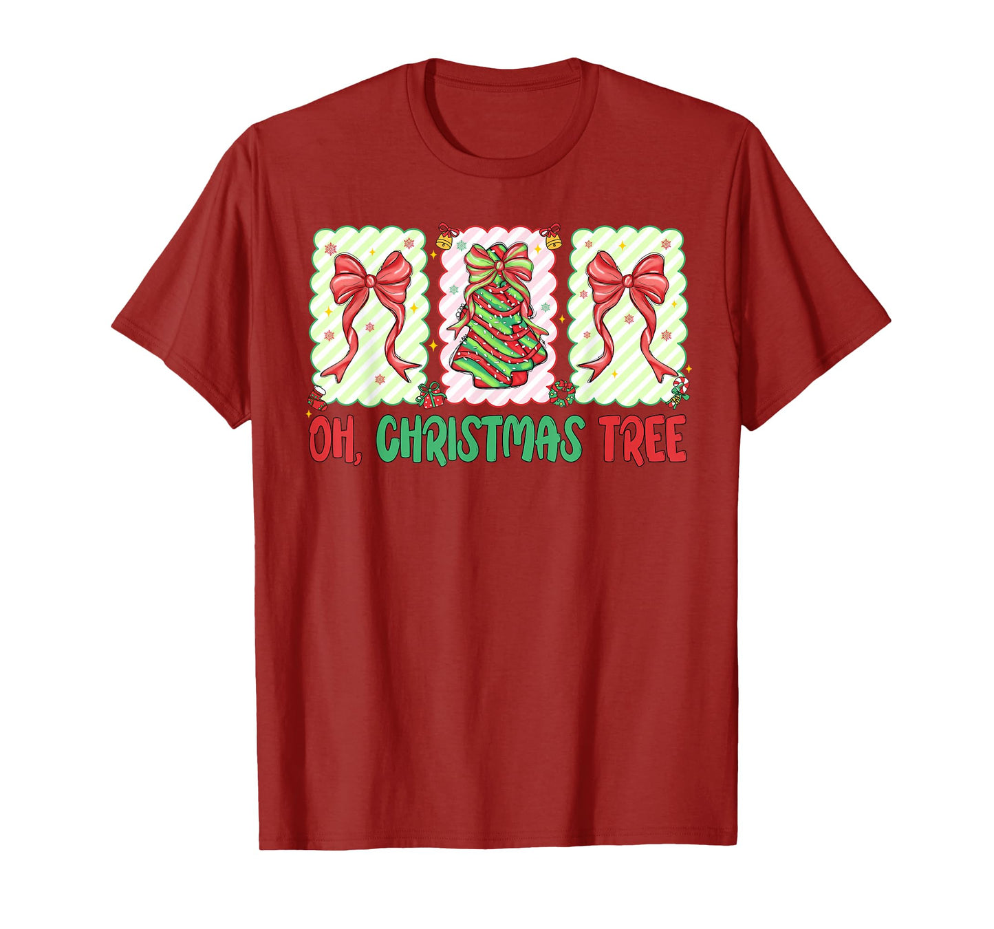 Oh Christmas Tree Cakes Debbie Becky Jen Cake Lovers Xmas T-Shirt