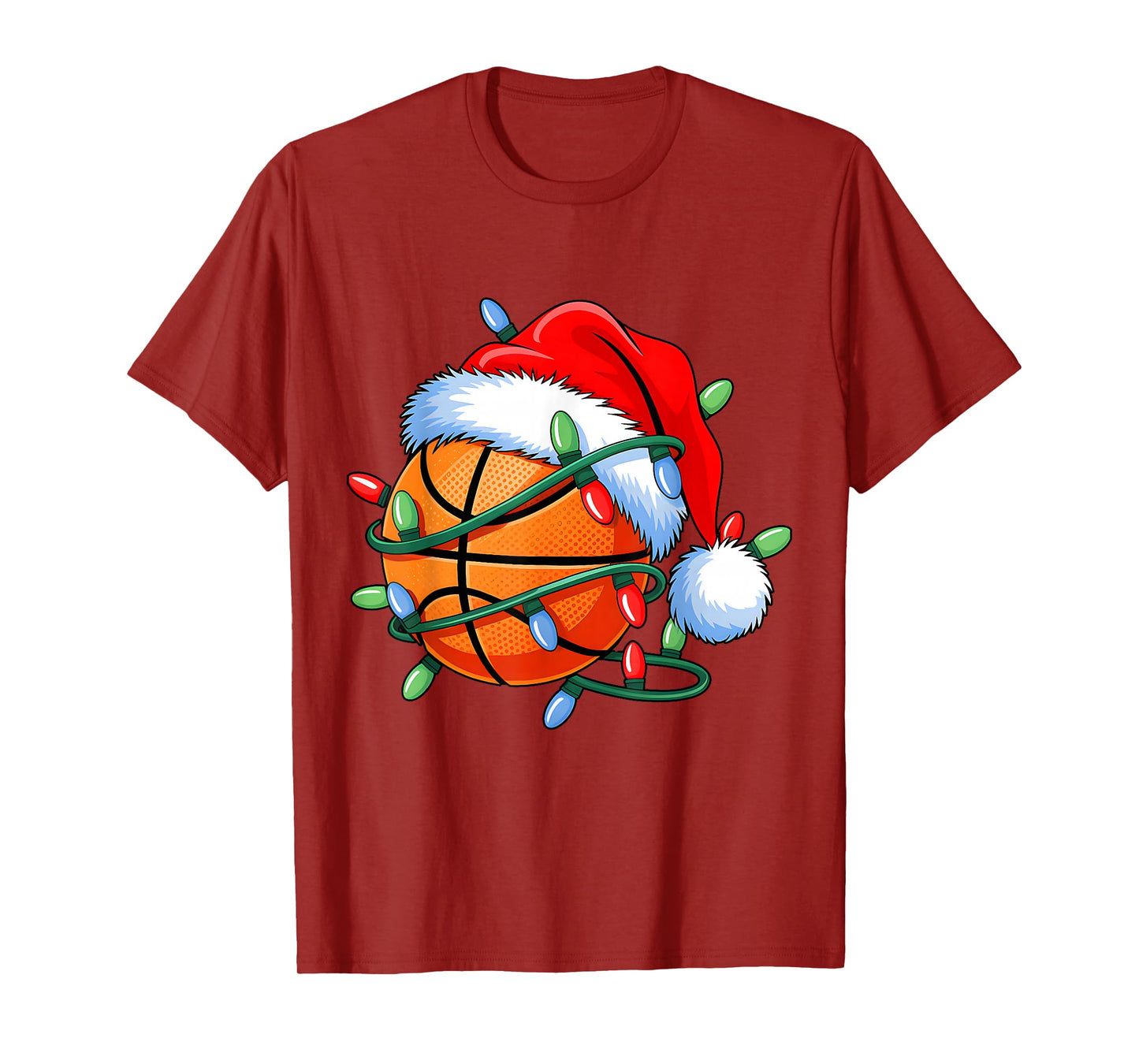 Basketball Ball Santa Hat Xmas Christmas Basketball Lover T-Shirt