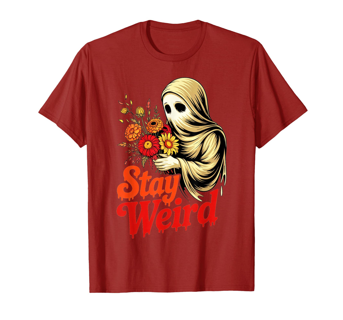 Cute Boo Stay Weird Funny Sayings Cute Halloween Women Men T-Shirt