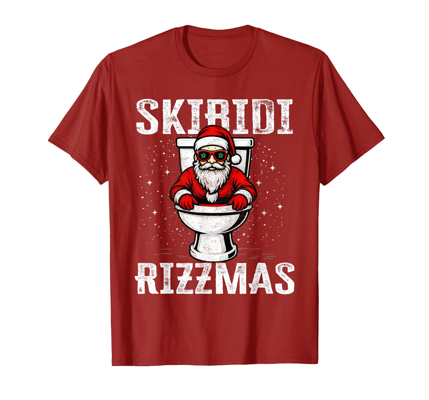 Boys Christmas Shirts Skibidi Rizzmas Funny Santa Claus Xmas T-Shirt