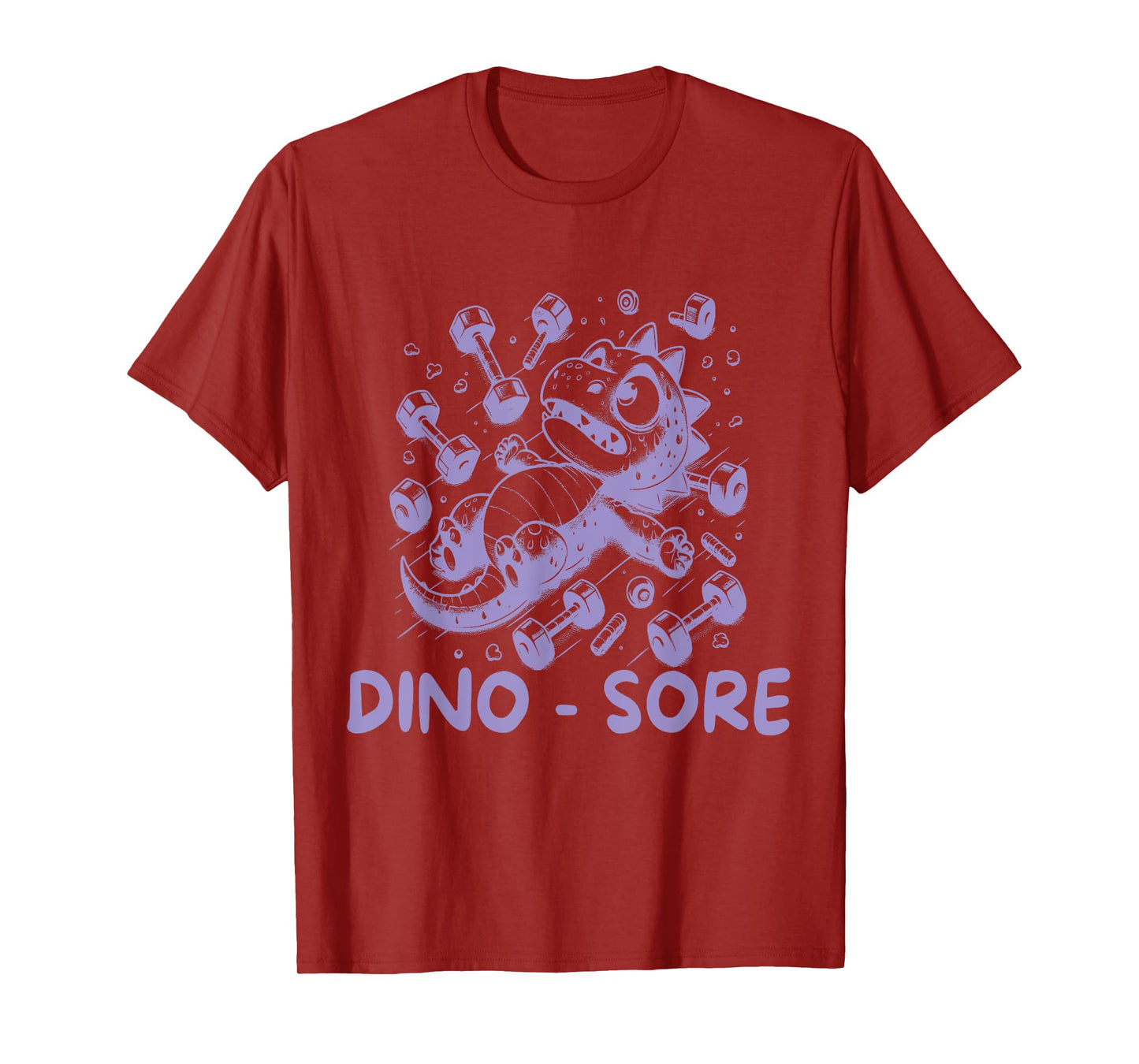 Funny Dinosaur Workout Gag Dino Sore Lifting Gym Womens T-Shirt