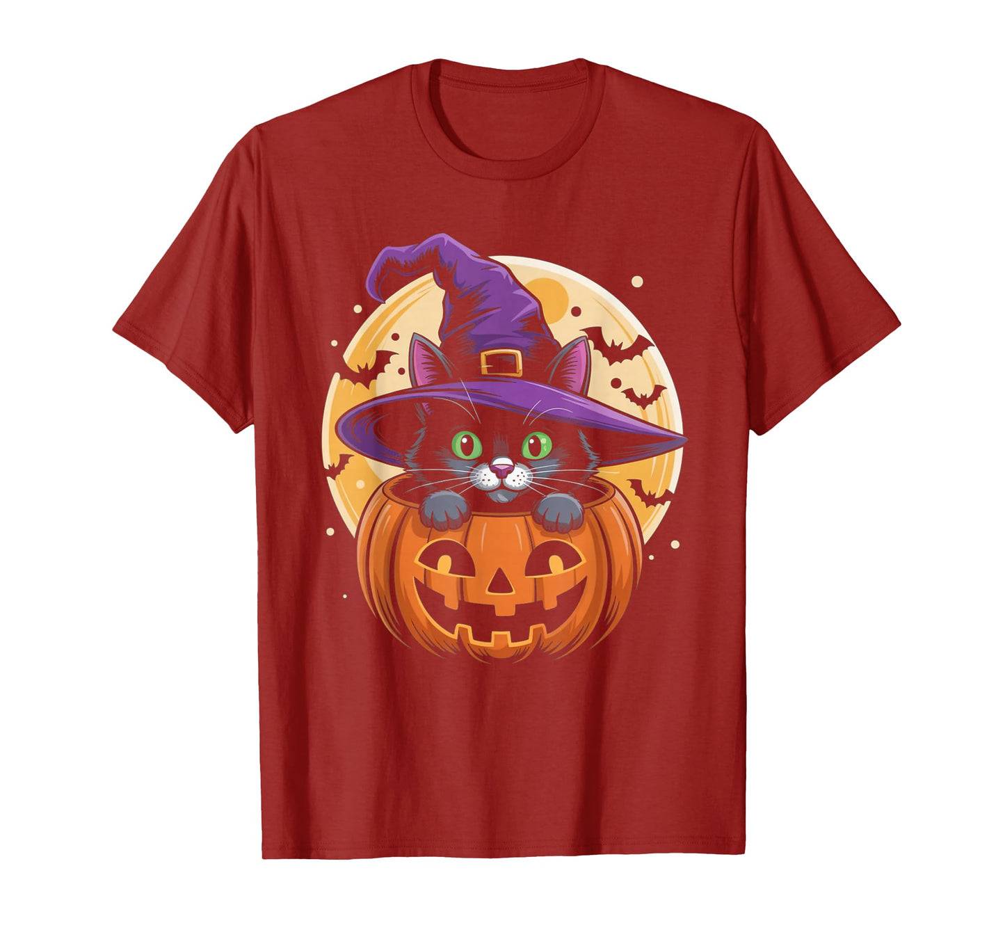 Cat Halloween Pumpkin Black Cat Scarry Spooky Gifts Kids T-Shirt
