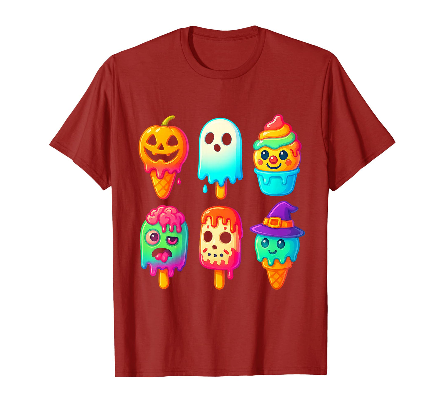 Funny Horror Ice Cream Pops Summerween Halloween 3D Candy T-Shirt