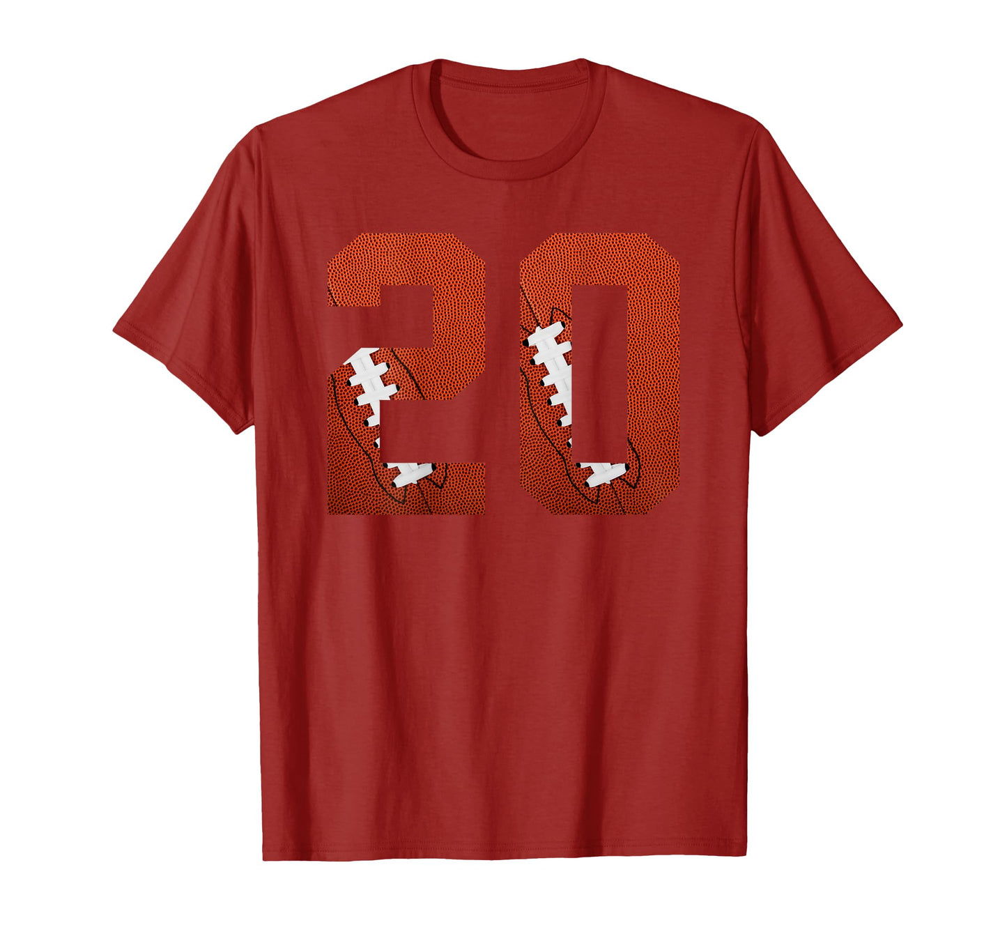 Number 20 BACKSIDE - American Football Jersey Numbered T-Shirt