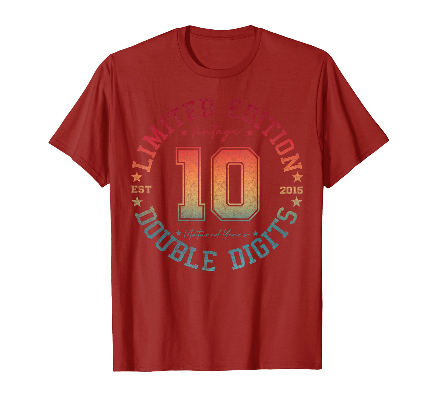 Official Double Digits 10 Year Old Gifts 10th Birthday 2015 T-Shirt
