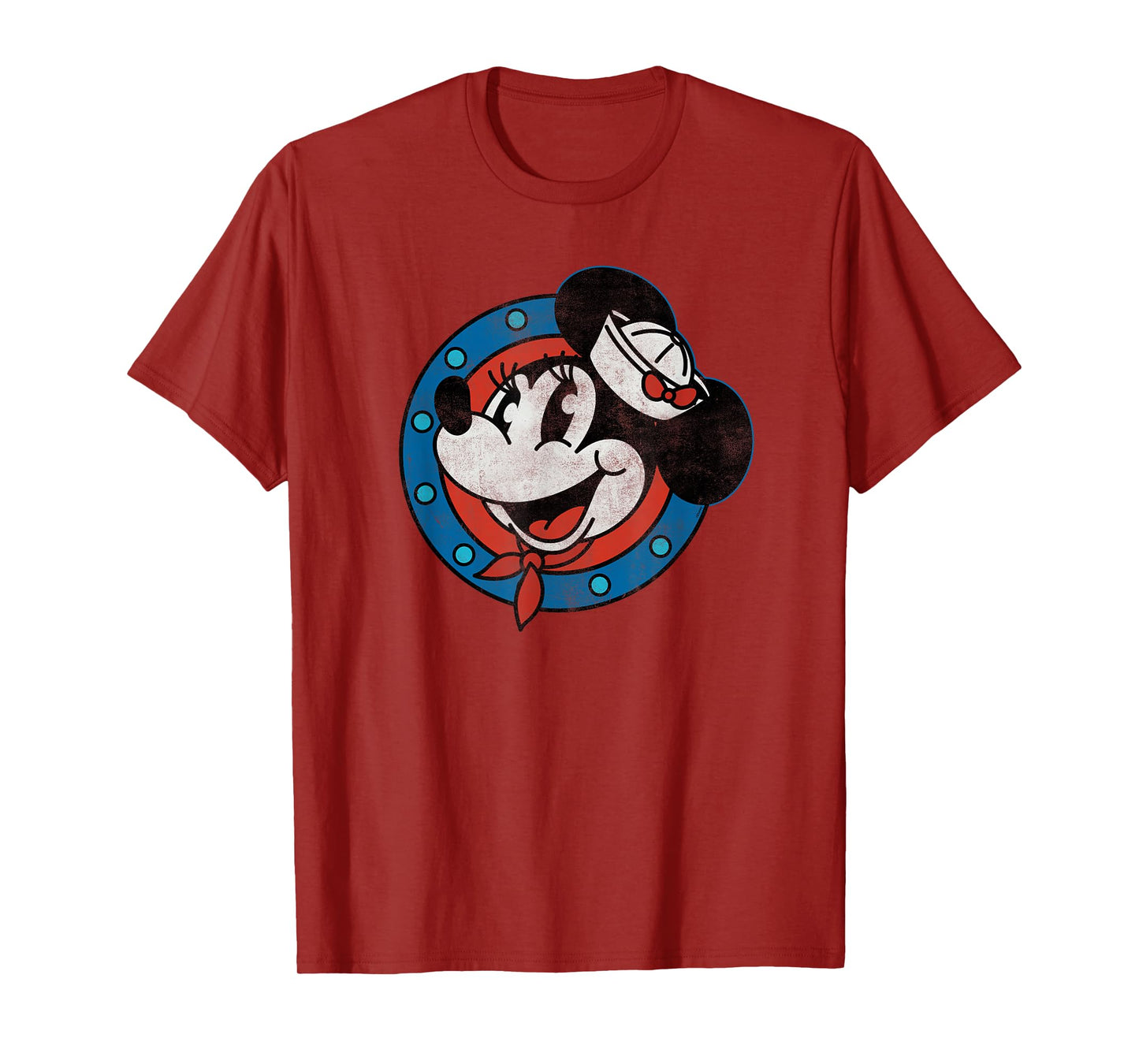 Disney Cruise Sailor Minnie Mouse Distressed Retro Vintage T-Shirt