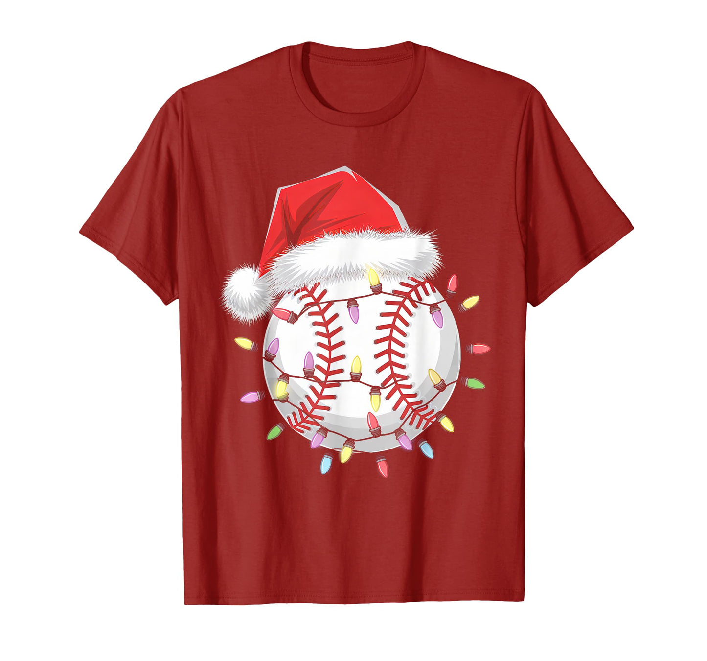 Santa Sports Design For Men Boys Christmas Baseball Player T-Shirt