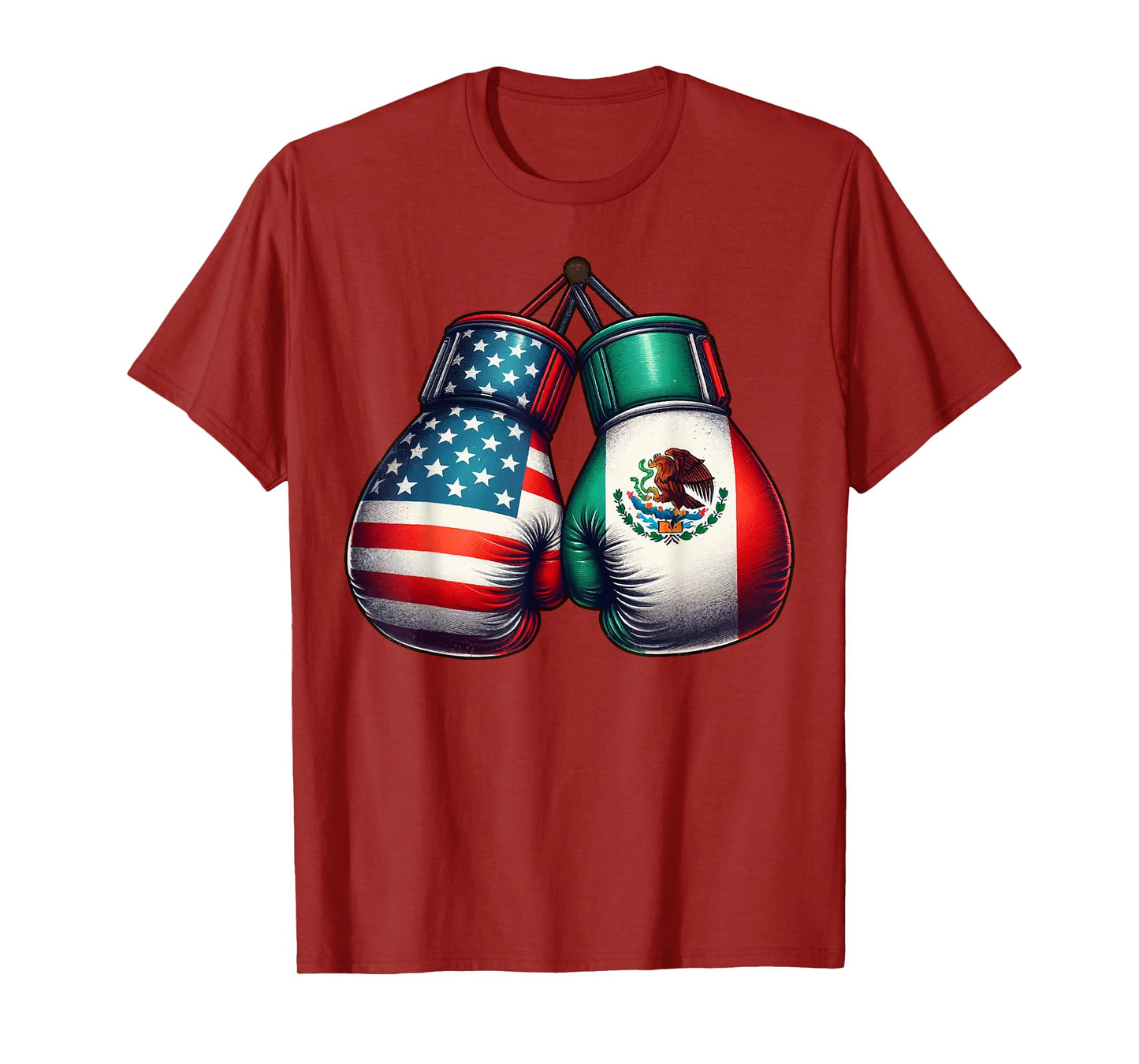 Vintage style boxing gloves with USA and Mexican flags great T-Shirt
