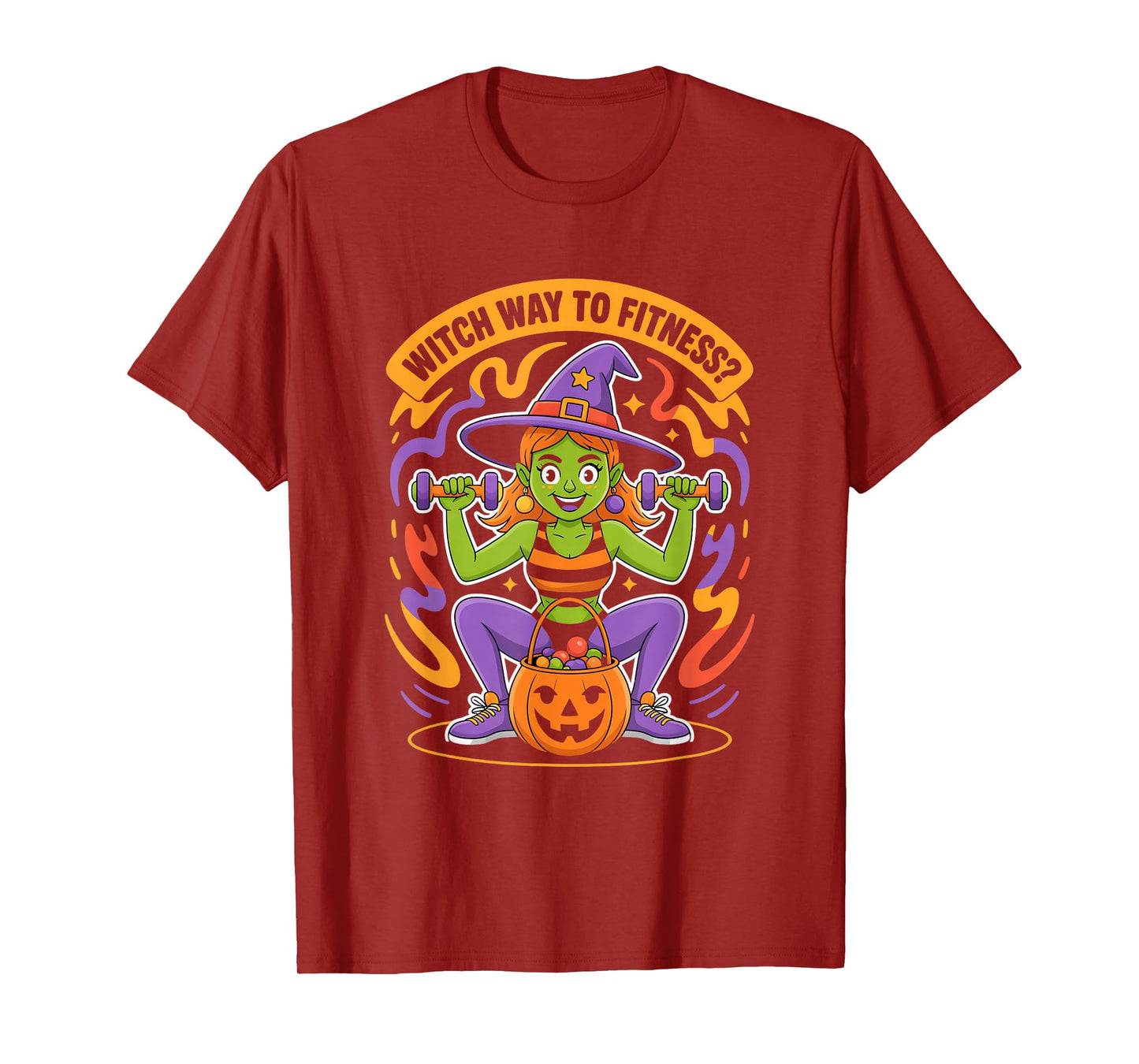 Witch Way to Fitness Halloween Gym Witch T-Shirt