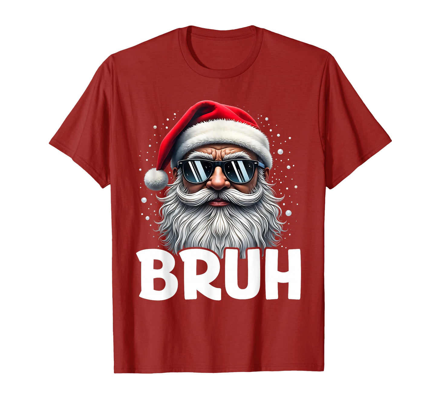 Bruh Funny Christmas Santa Claus Teens Boys Kids Xmas T-Shirt