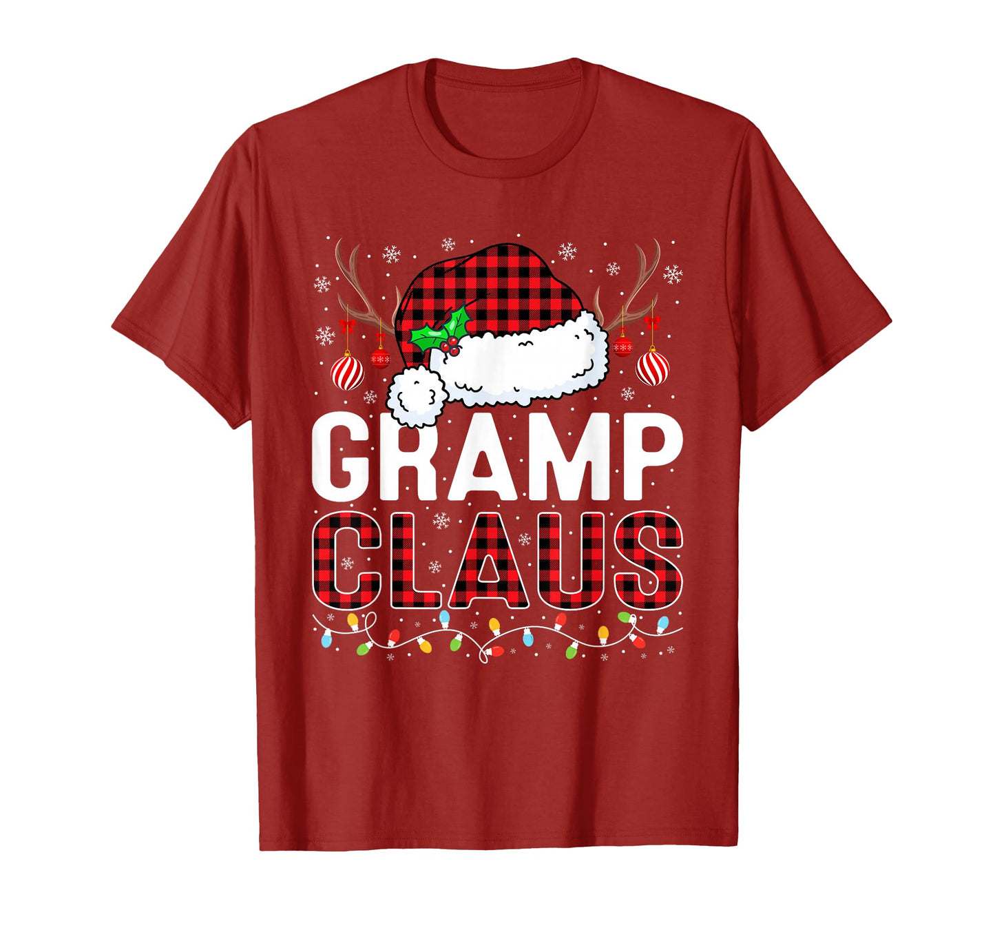 Christmas Lights Gramp Claus Family Matching Xmas Pajama T-Shirt