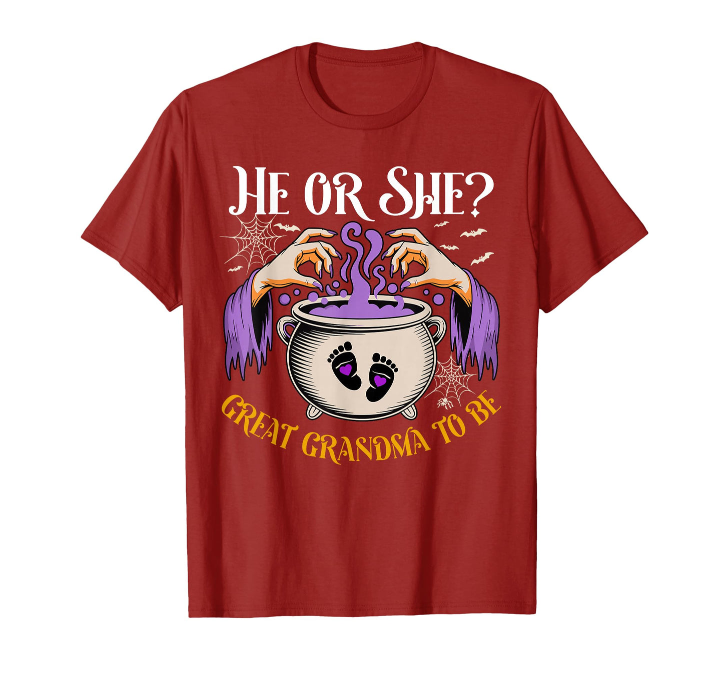 He Or She Great Grandma to Be Baby Reveal Halloween Costume T-Shirt